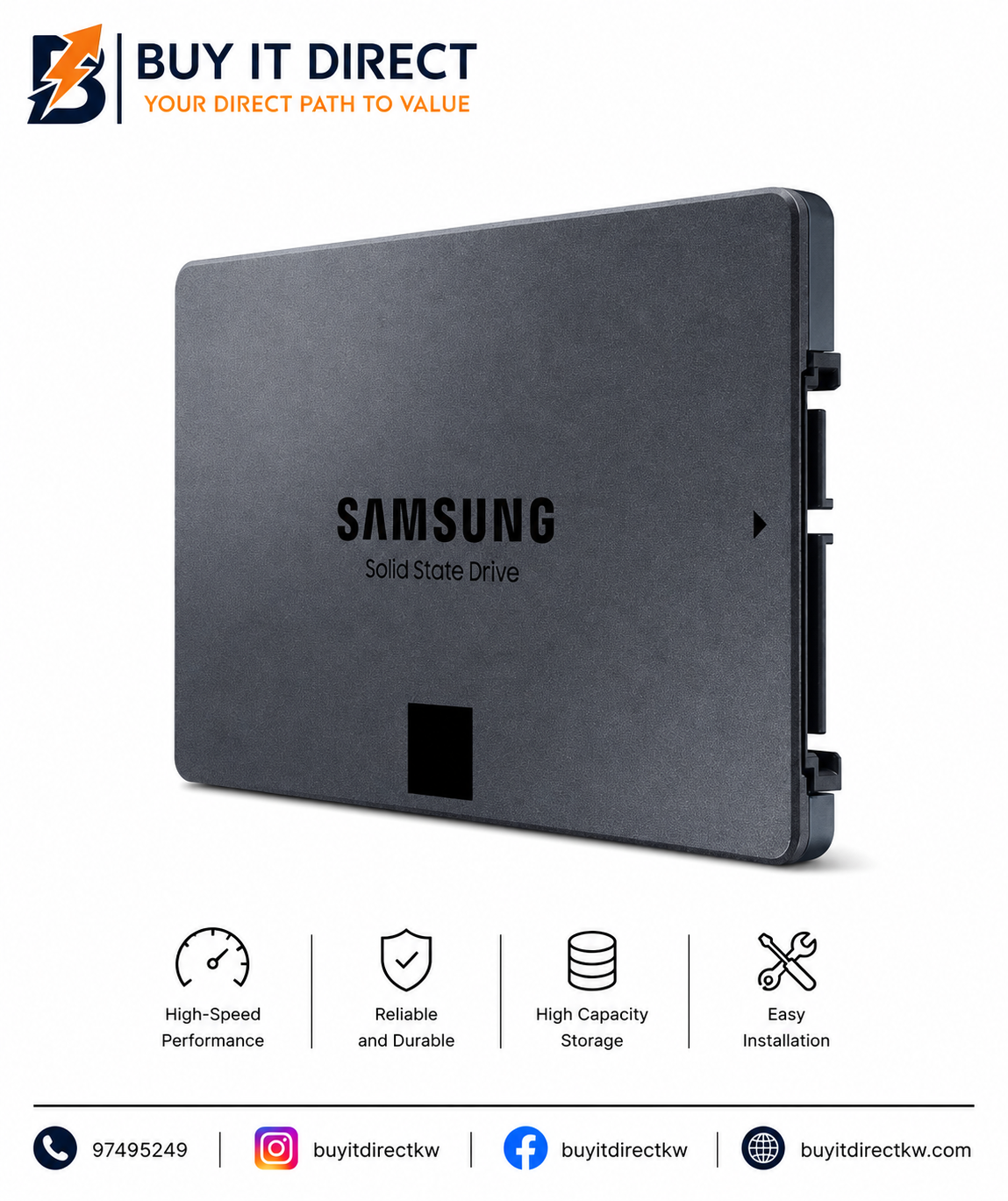 Samsung 870 QVO 2TB SATA III 2.5" SSD – 560MB/s