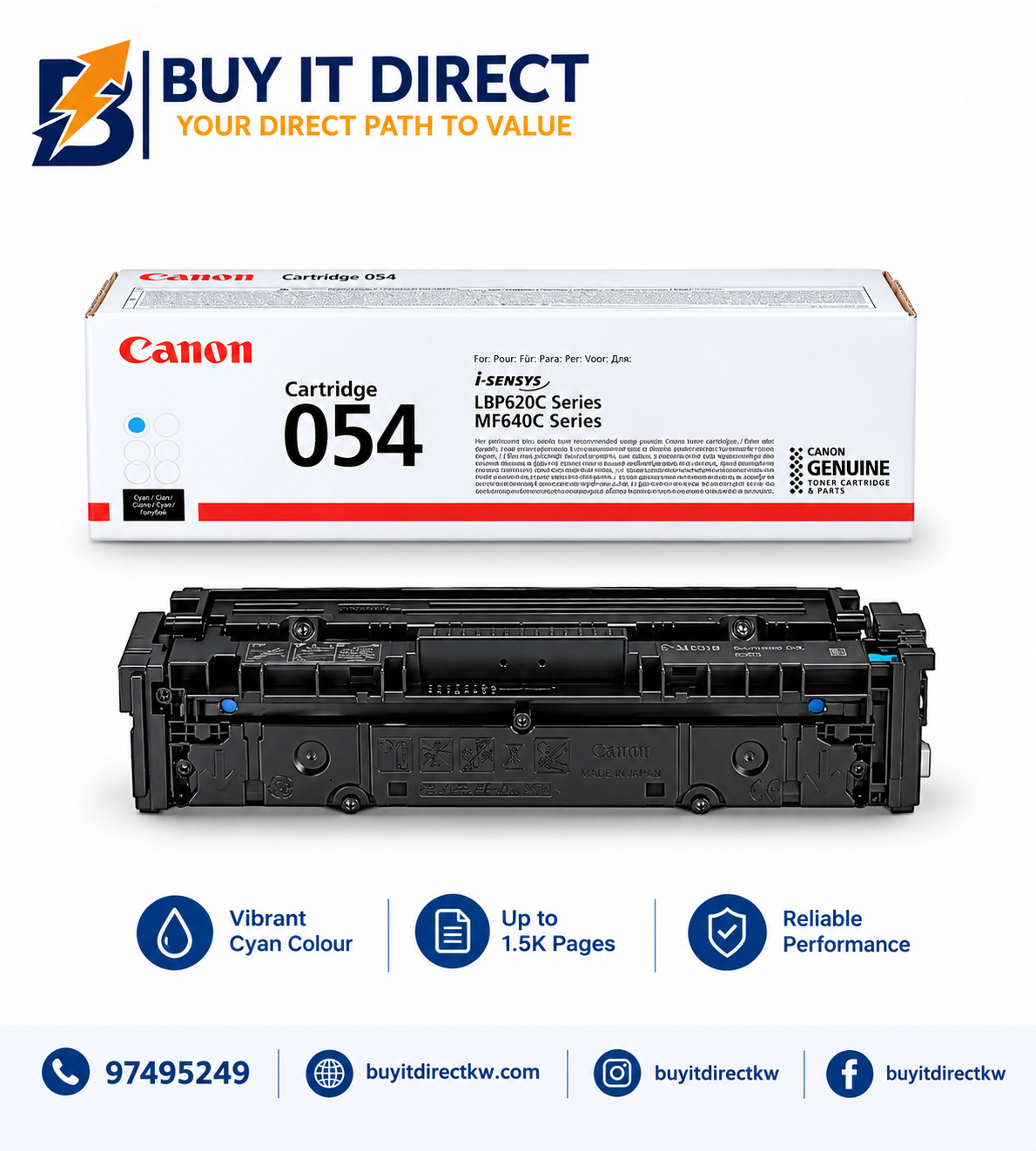 Canon 054 Cyan Toner Cartridge 1200 Pages