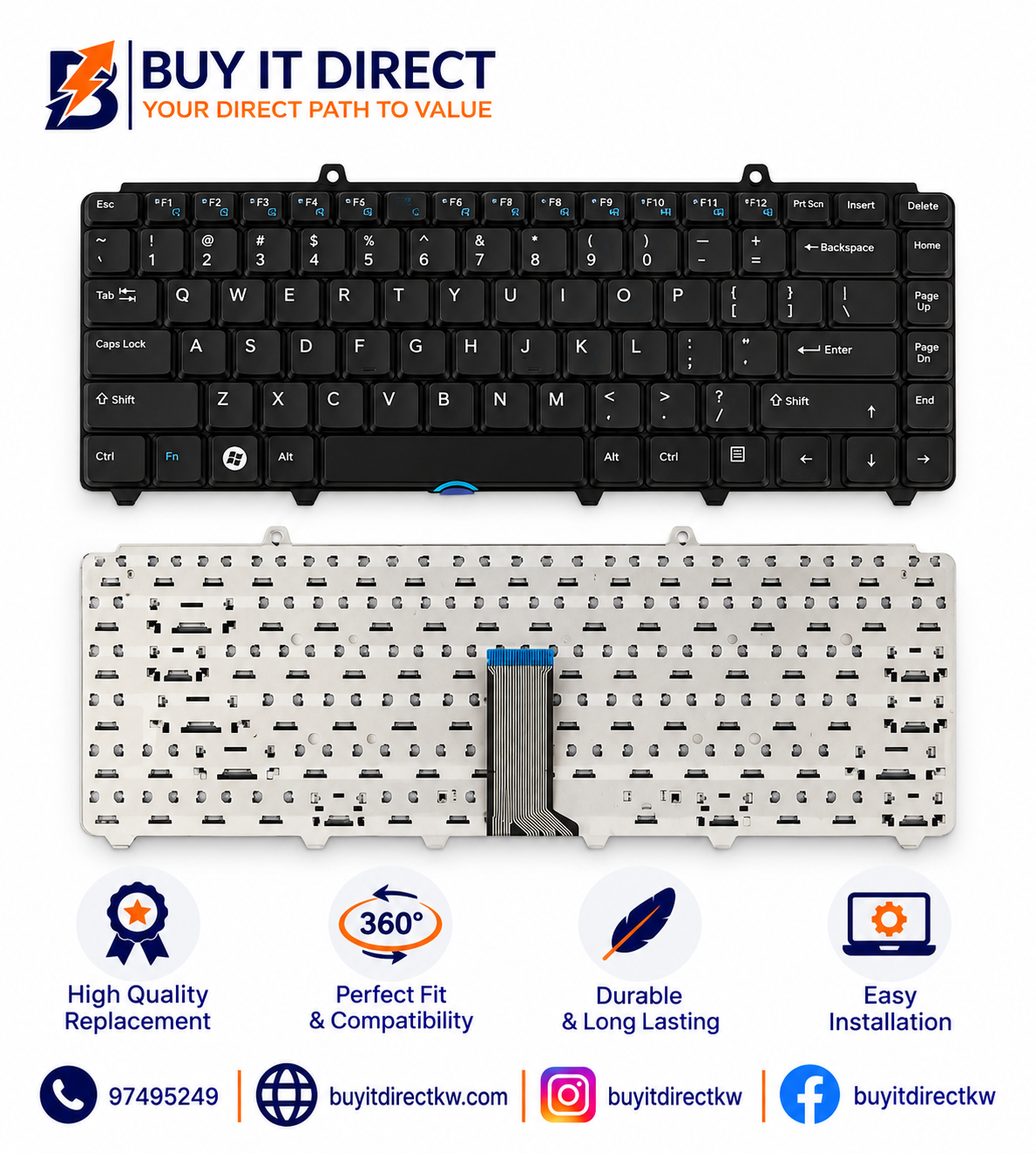 Dell Inspiron 1420 1520 1521 1525 1526 1540 1545 1546 Replacement Laptop Keyboard Black US English Arabic Layout