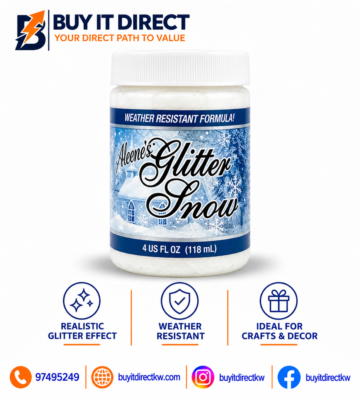 Aleene's Glitter Snow Sparkling Snow Texture Paste