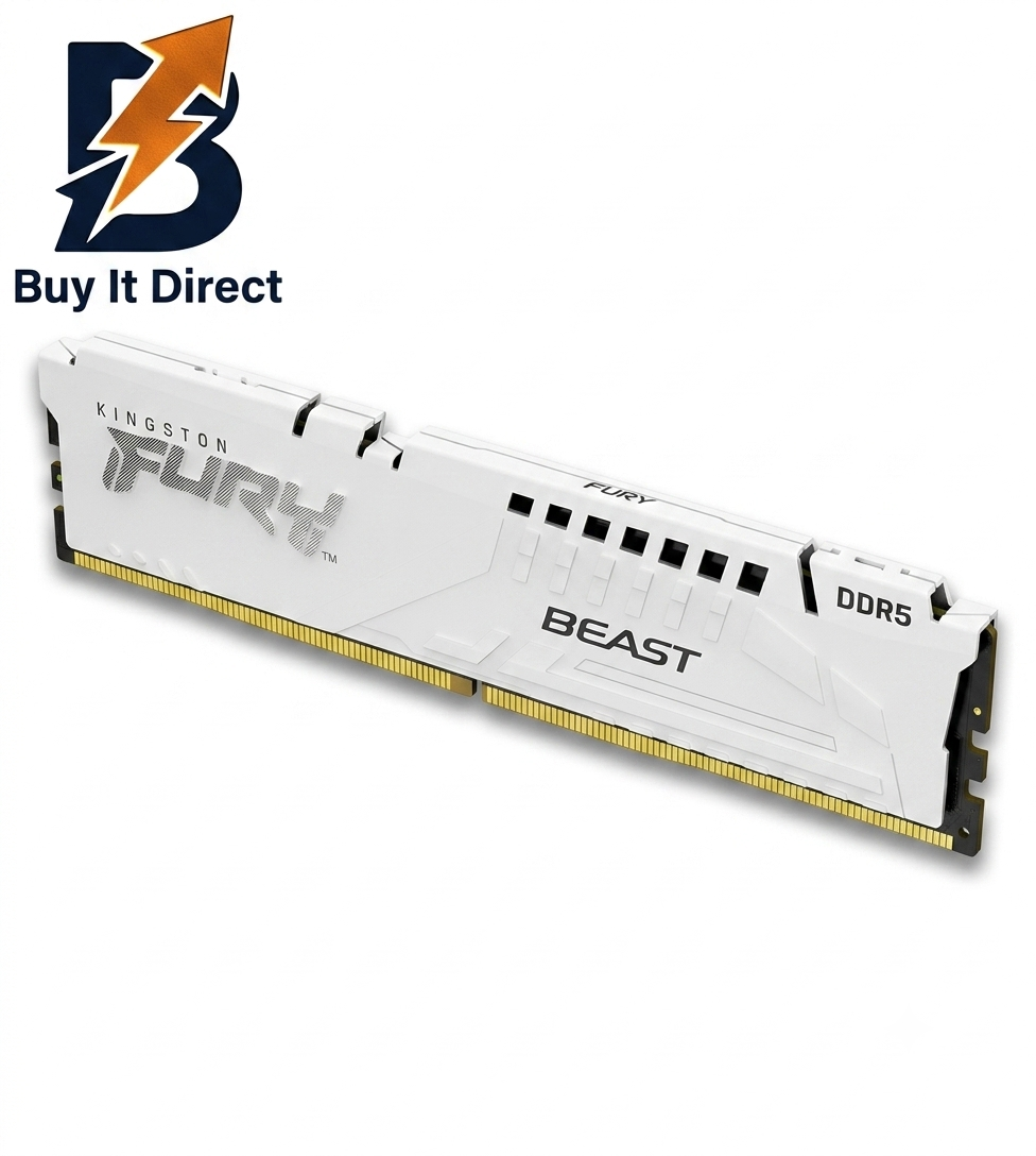 Kingston 32GB DDR5 6000MHz Fury Beast Desktop RAM CL30 (32GB x1) White