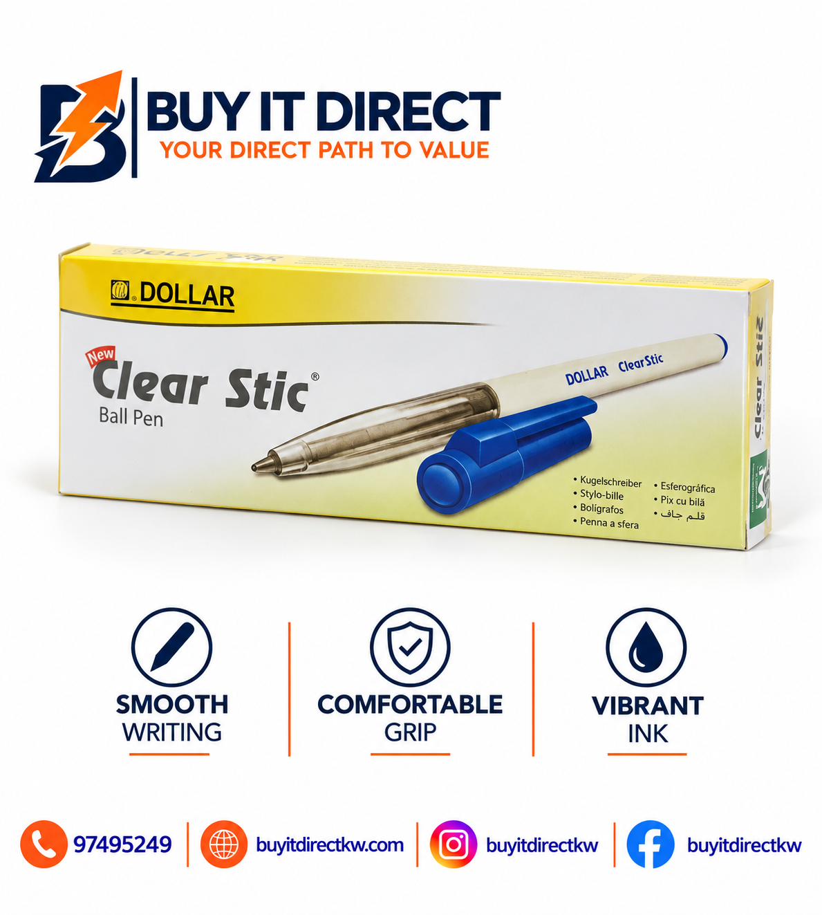 أقلام Clearstic خضراء عبوة 10