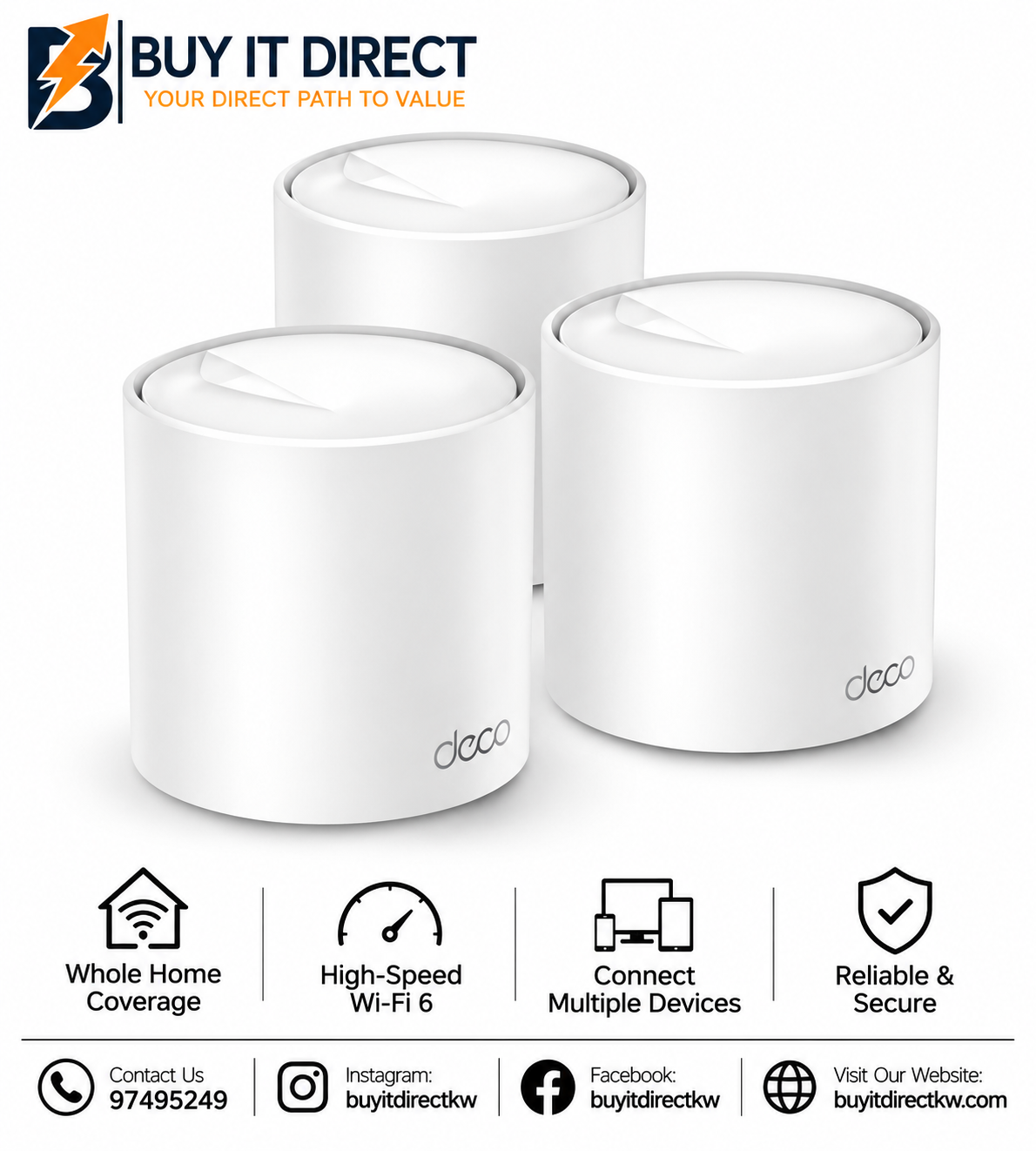 TP-Link Deco X20 AX1500 Whole Home Mesh Wi-Fi 6 System 3-Pack Deco X20