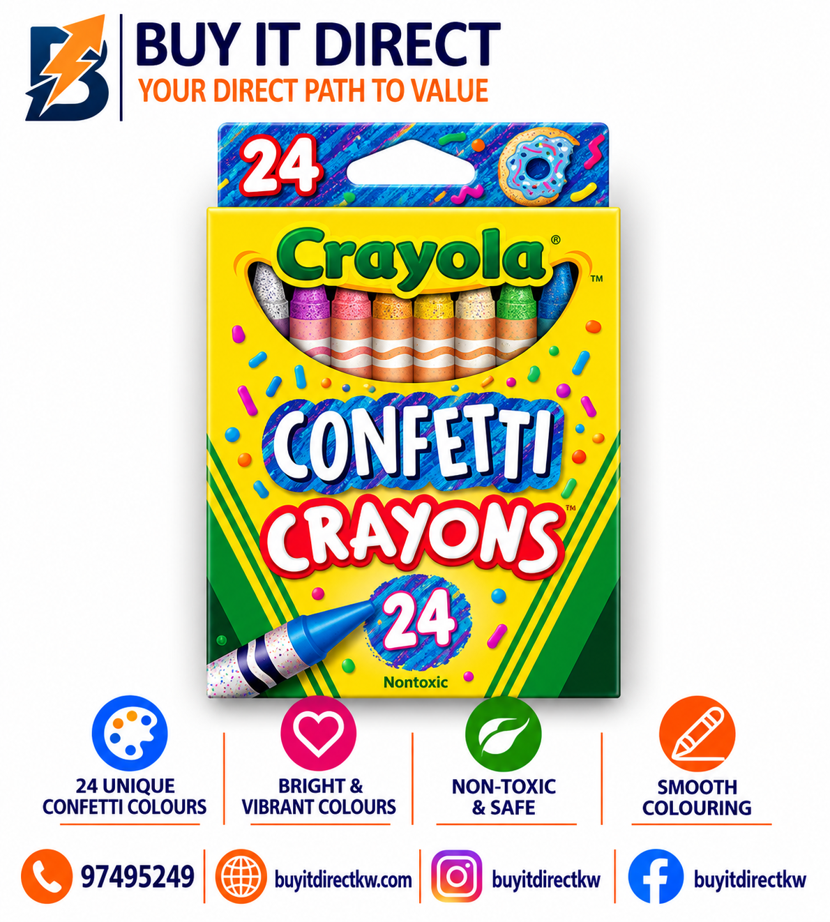 Crayola Confetti Crayons 24 Count