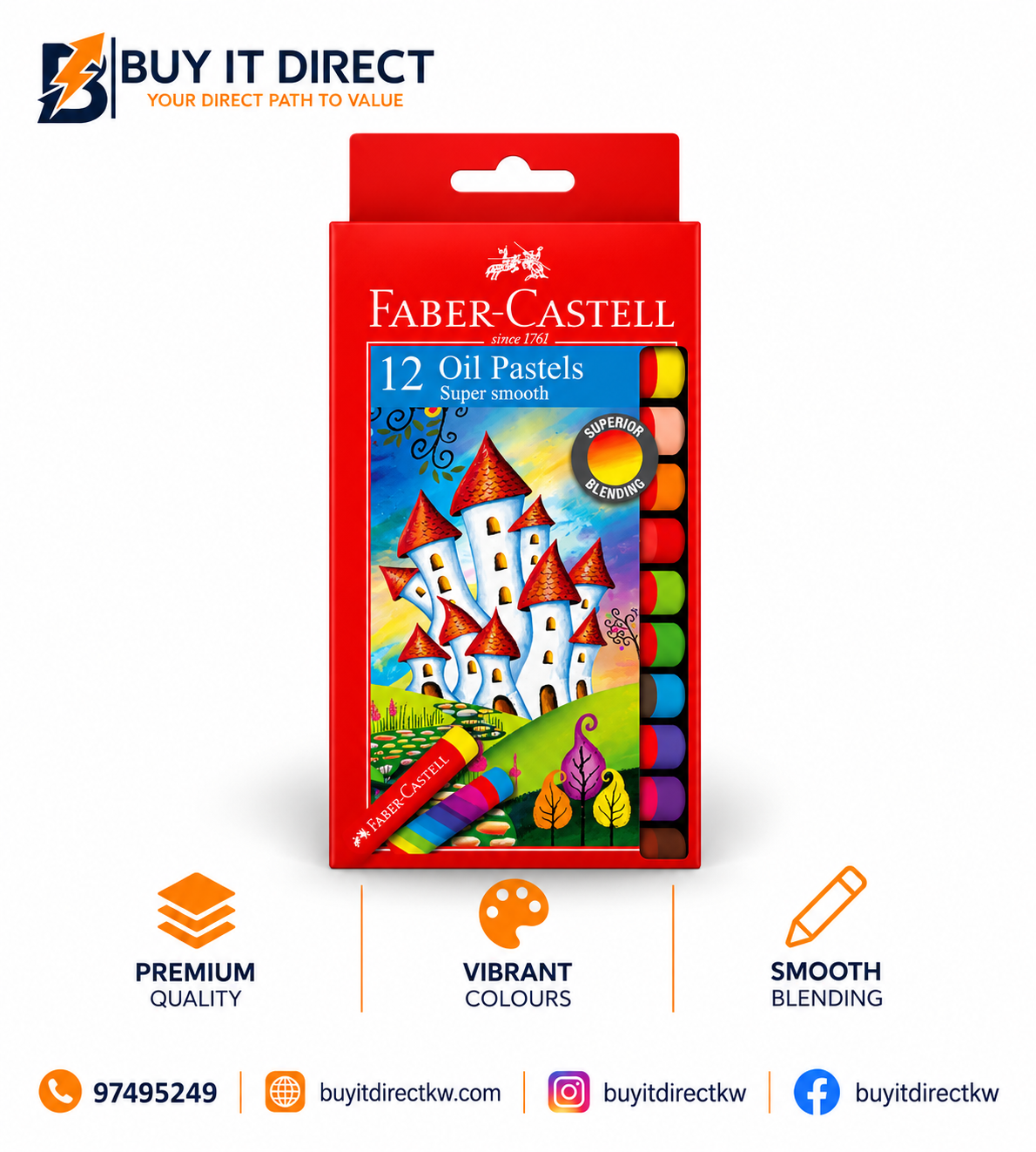 FABER-CASTELL 12 Oil Pastels