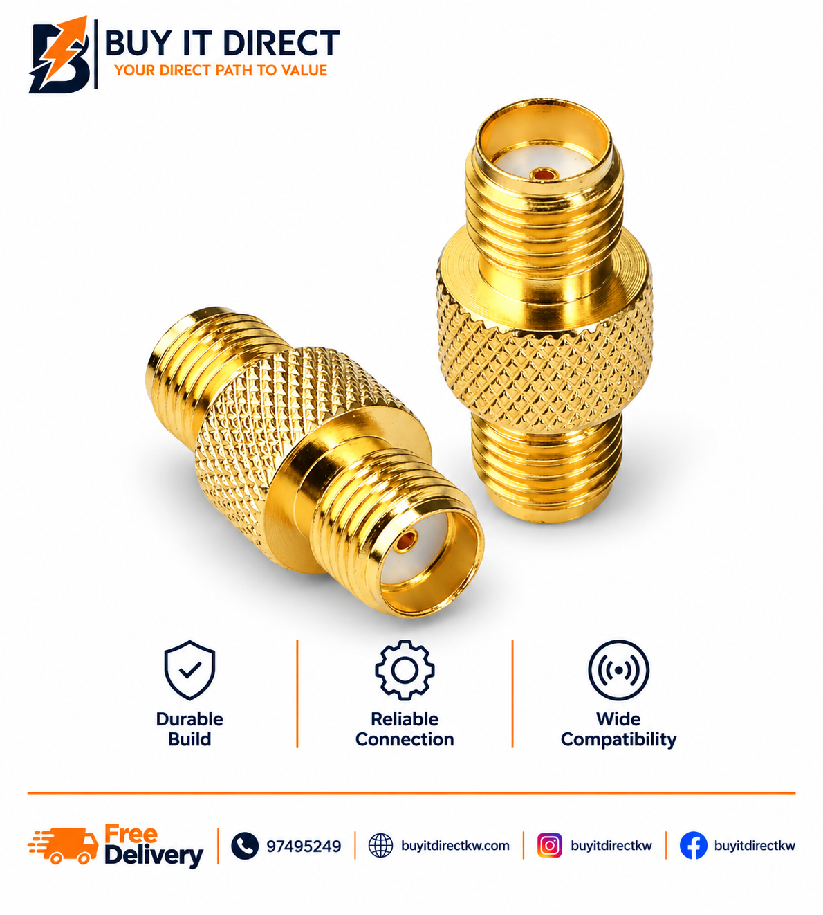 SMA Female To Female Antenna Connector