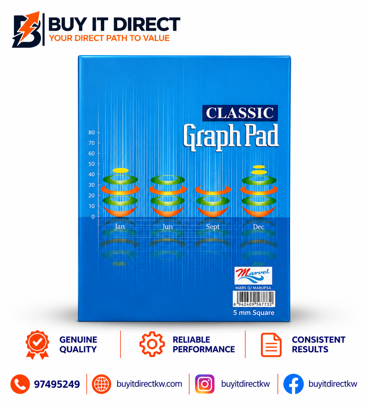 Graph Pad 5 mm 50 Sheets 80 gsm