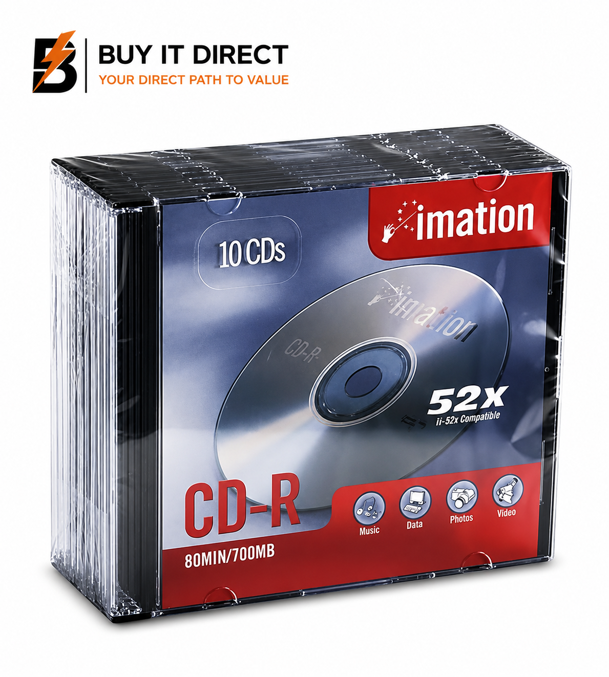 Imation CD R 700MB Blank Discs 10 Pack Jewel Case