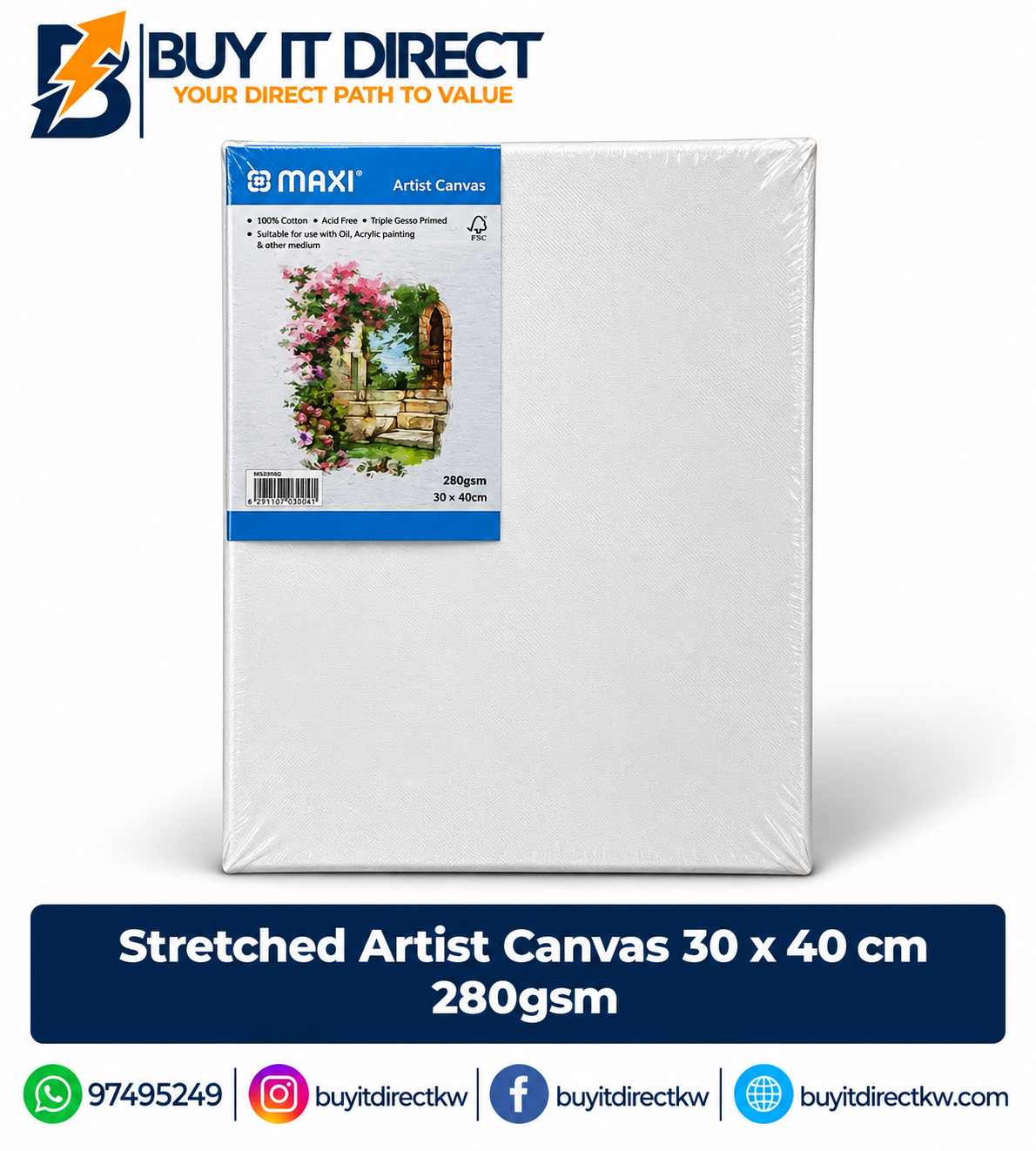 STRETCHED ARTIST CANVAS 30 × 40 CM