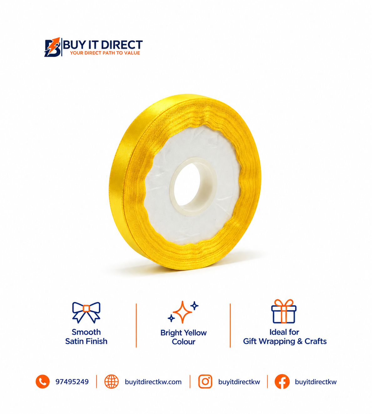 Ribbon 1.2cm – Yellow