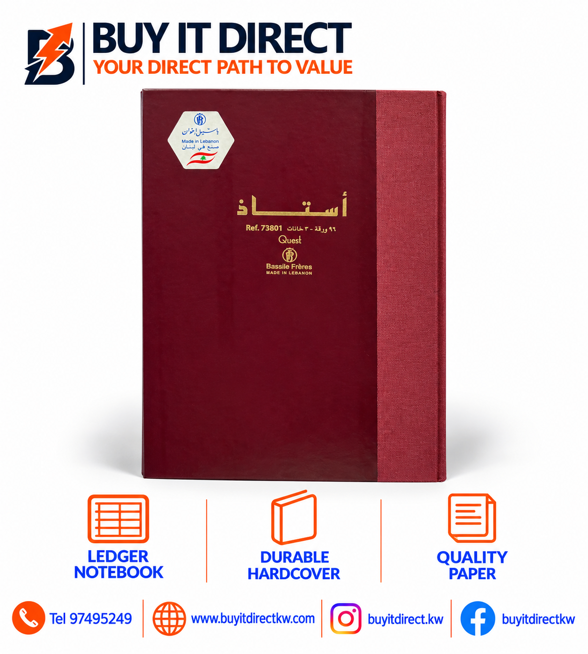 Master Ledger Notebook 3-Column 96 Sheets