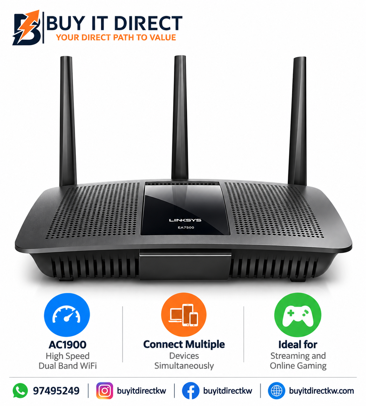 Linksys EA7500 AC1900 MU MIMO Gigabit WiFi Router