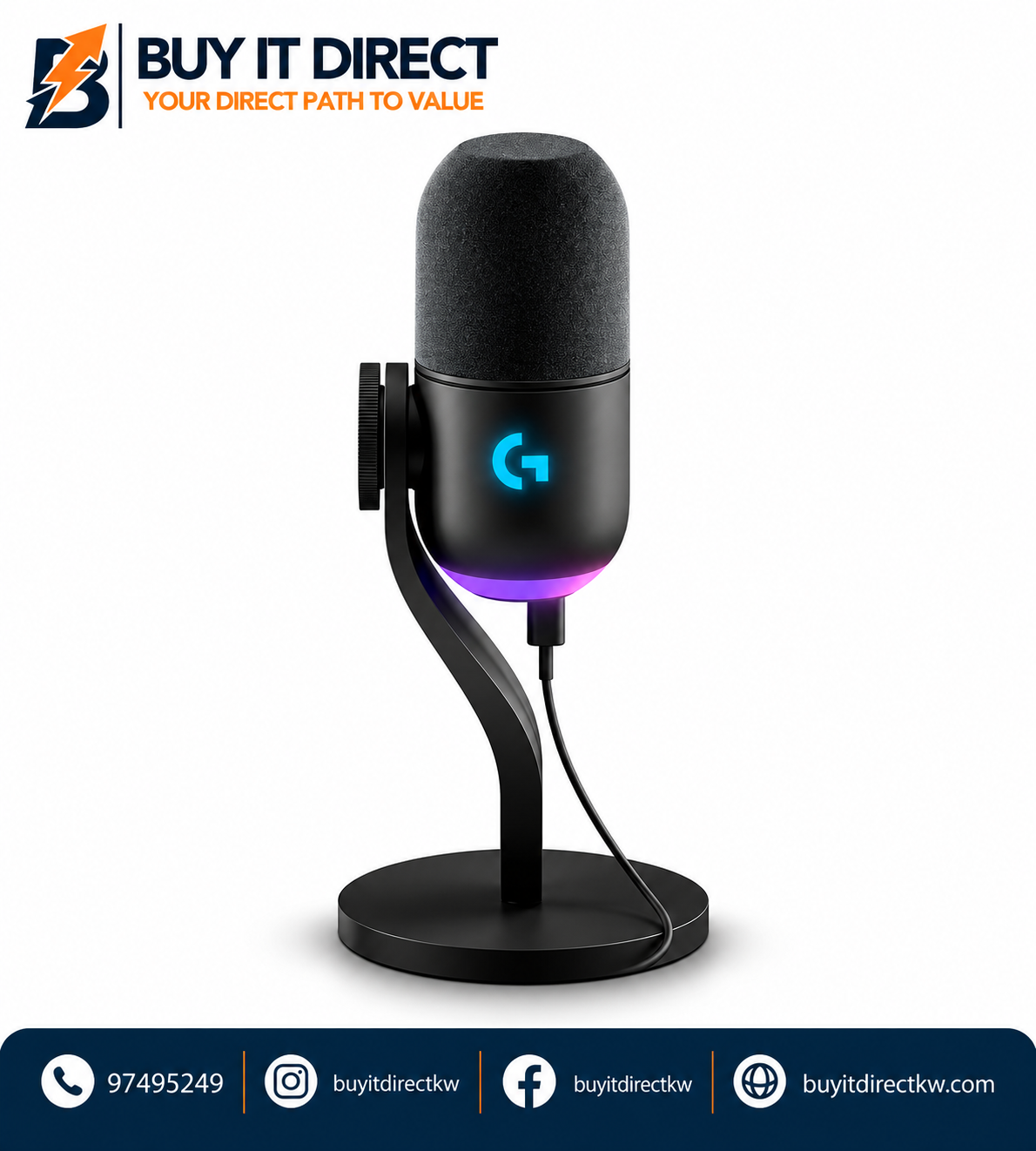 Logitech Yeti GX Dynamic USB Gaming Microphone with LIGHTSYNC RGB Black