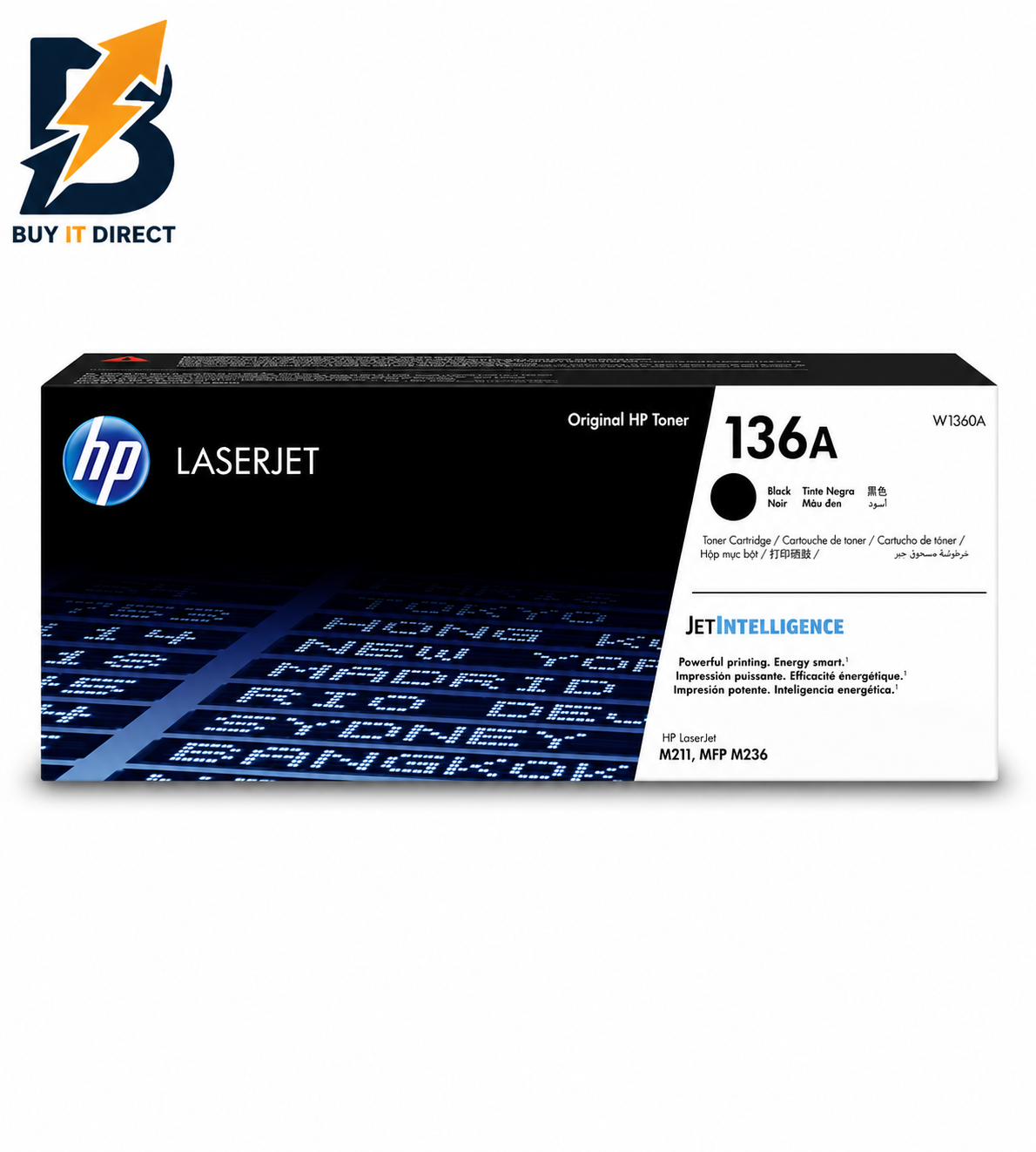 HP 136A Black Color – 1,150 Pages / Black Color / Toner Cartridge – (W1360A)
