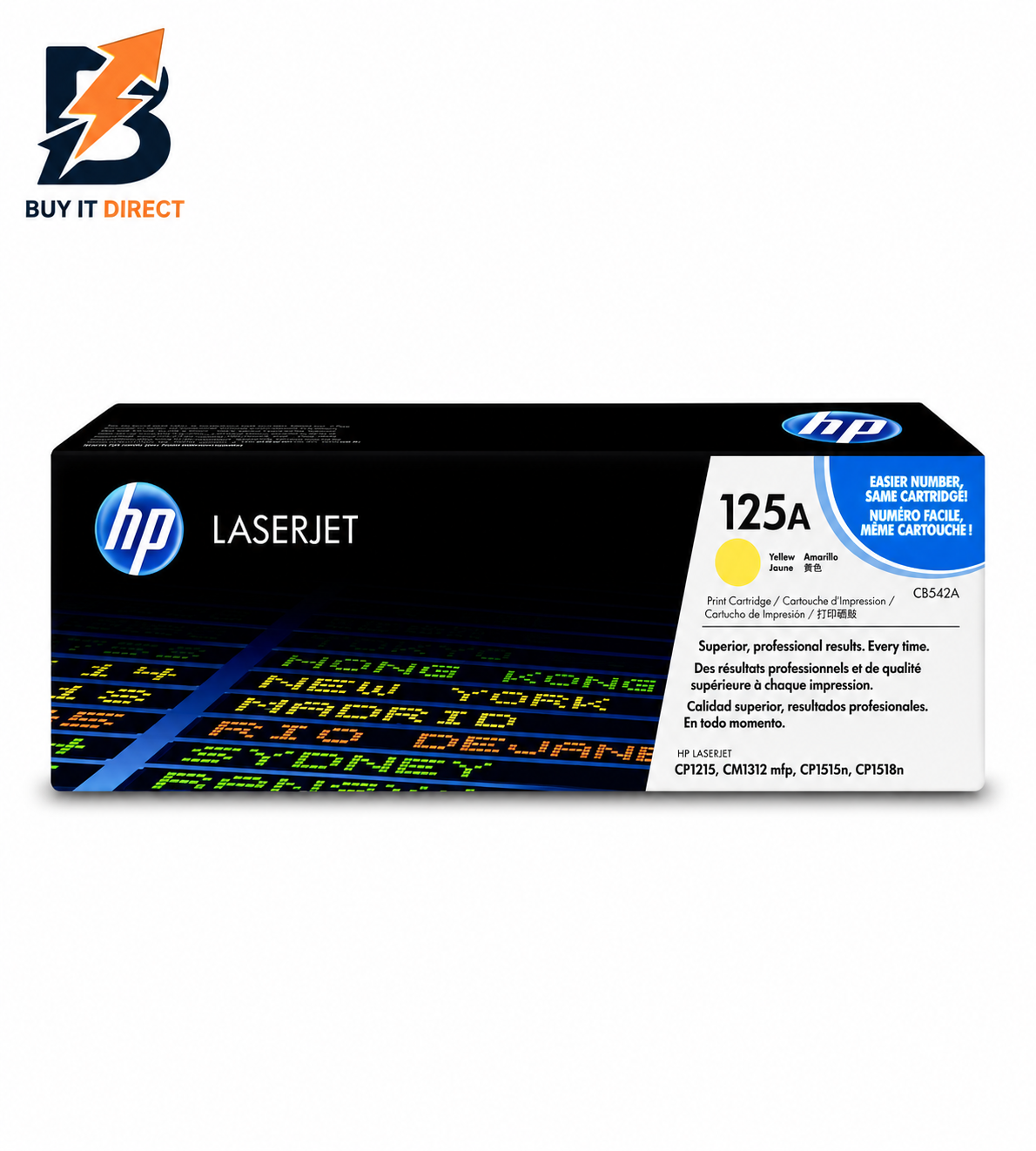 HP 125A LaserJet Toner Cartridge - 1.4K Pages / Yellow Color / Toner Cartridge - (CB542A)