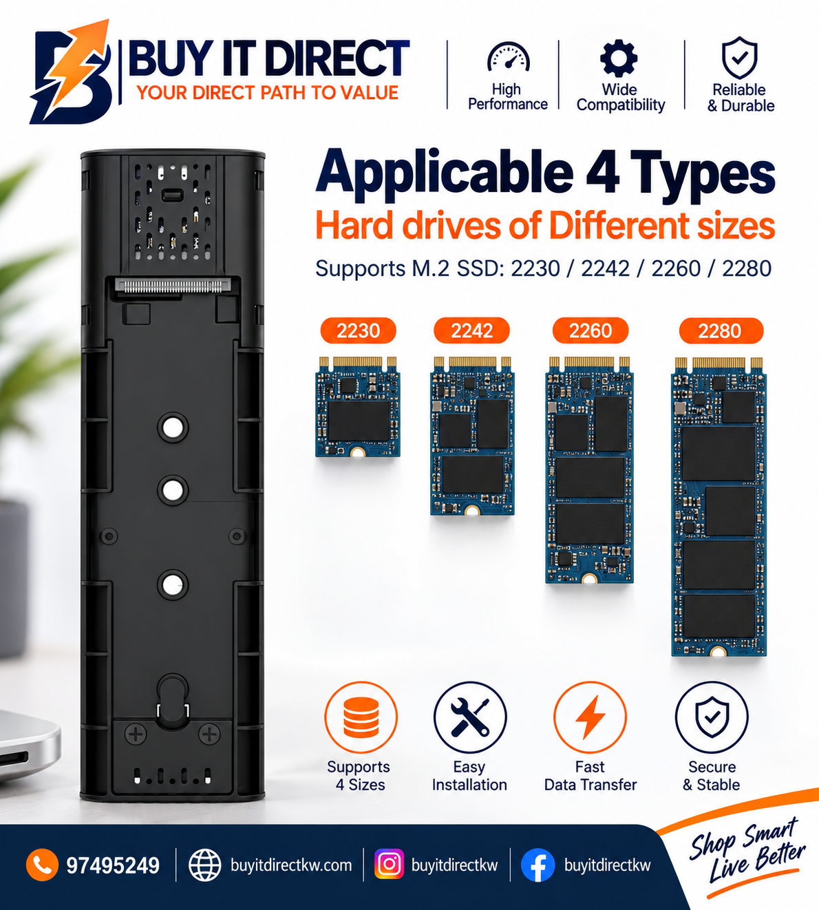 MOWSIL M2 SSD Enclosure Type C USB 2 in 1 MOMEC