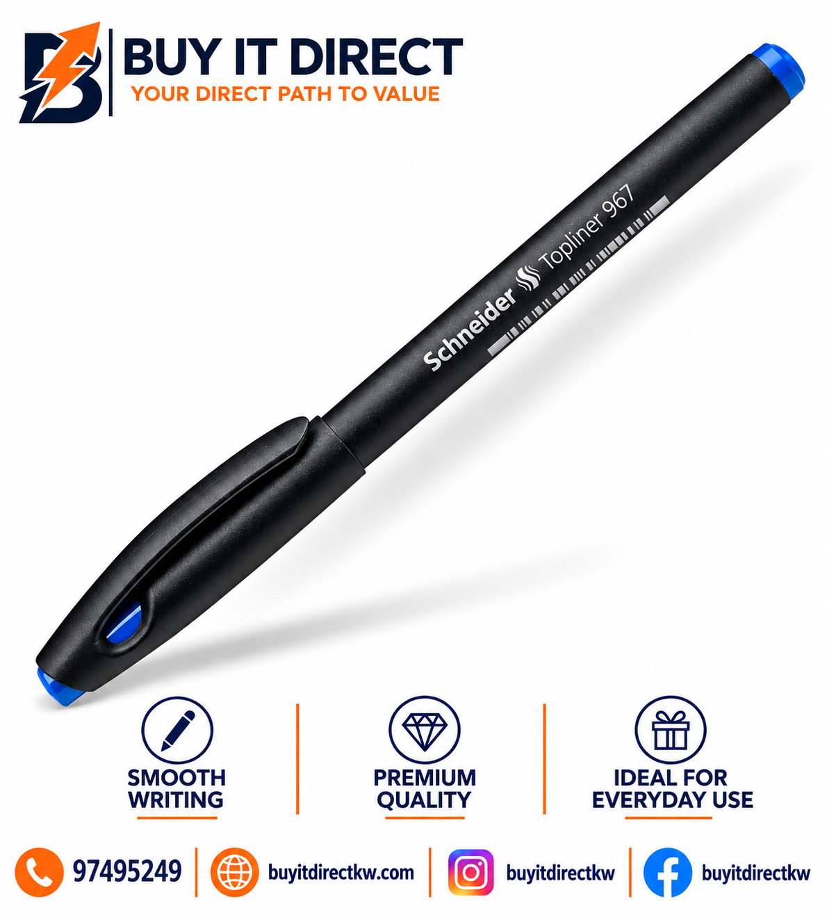 Schneider Topliner 967 Blue Fineliner Pen