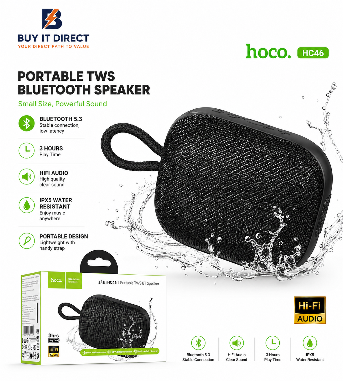 Hoco HC46 Bluetooth HiFi Audio Speaker