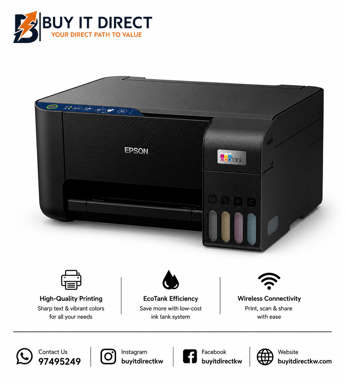 Epson EcoTank L3252 A4 Wi Fi All In One Ink Tank Printer