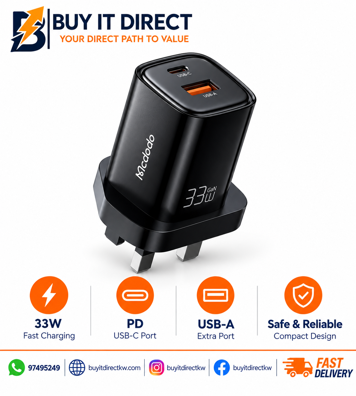 Mcdodo M4011 Power Adapter With Type C Port