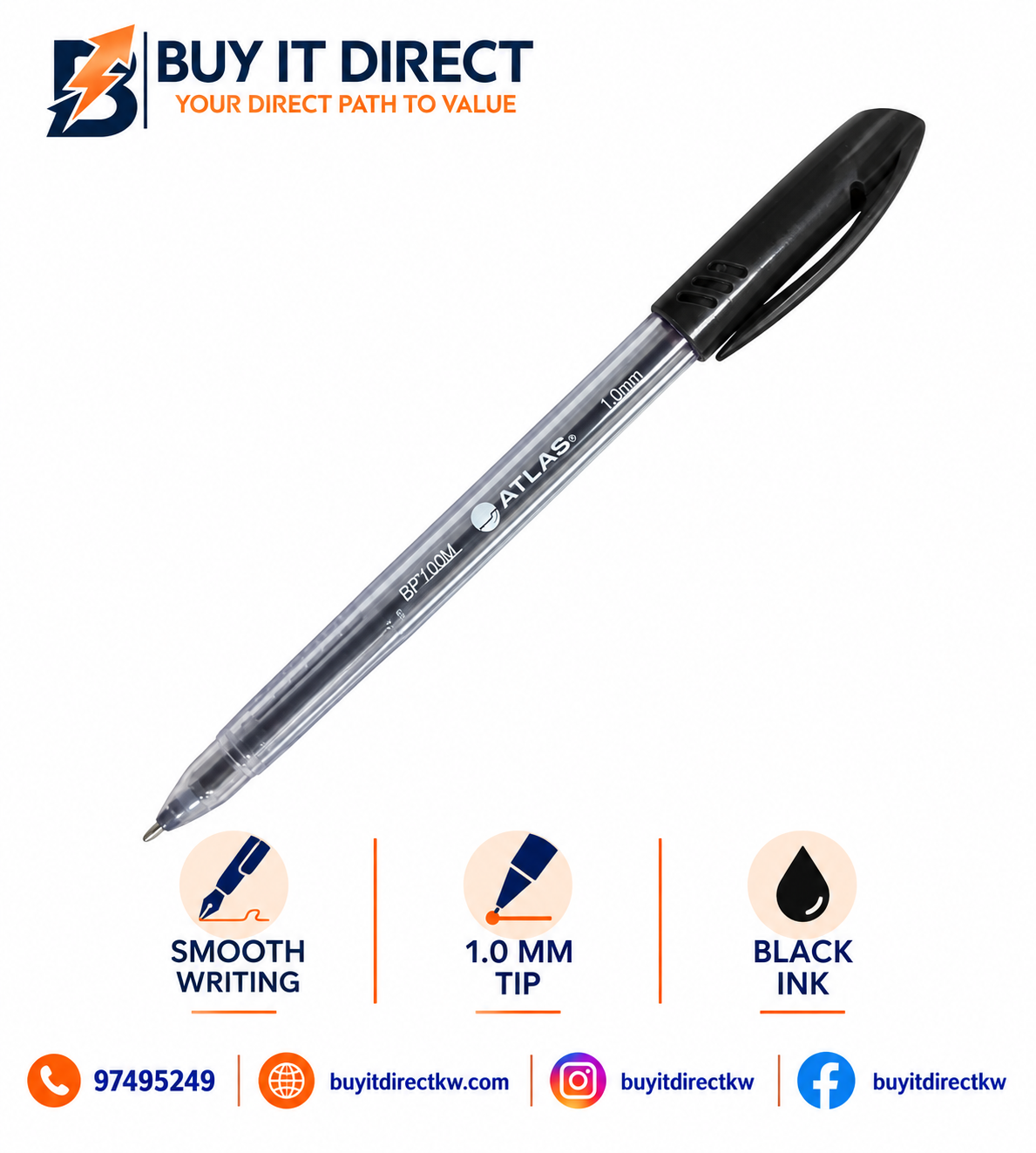 BP100M 1.0 Black Pen