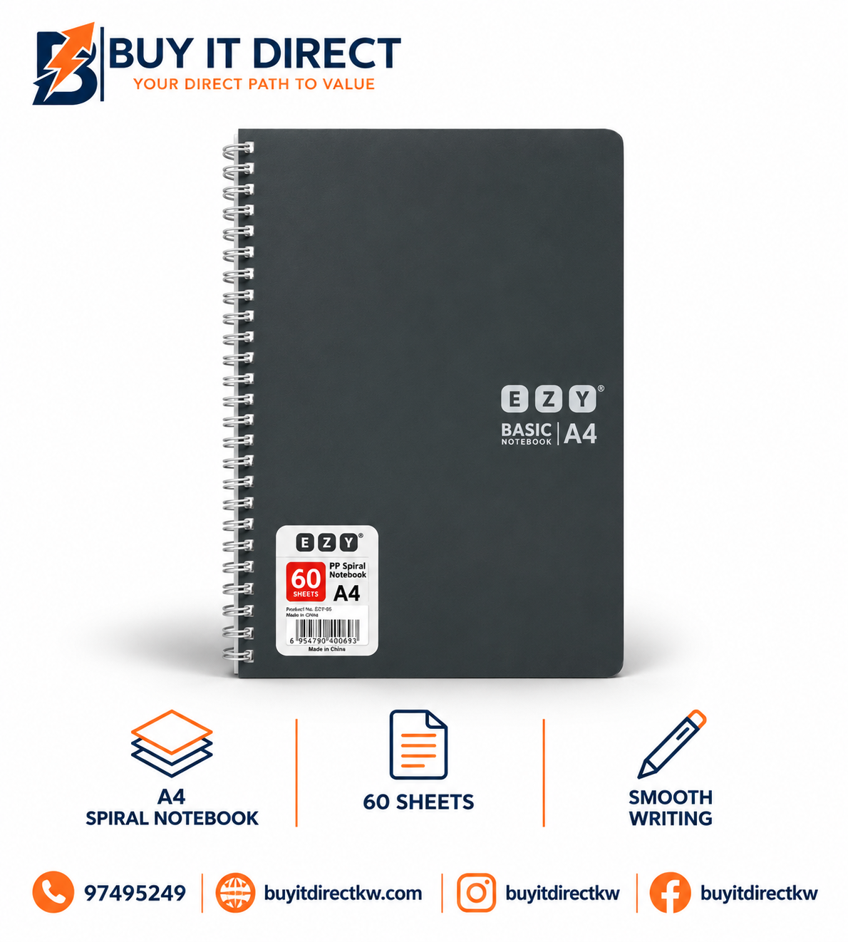 EZY A4 Notebook 60 Sheets