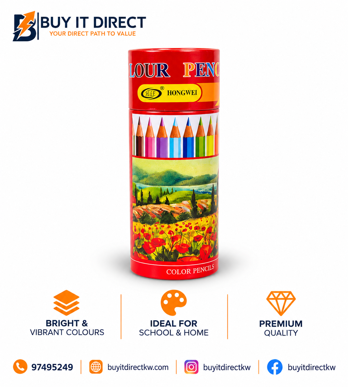 HONG WEI 12 Colour Pencils