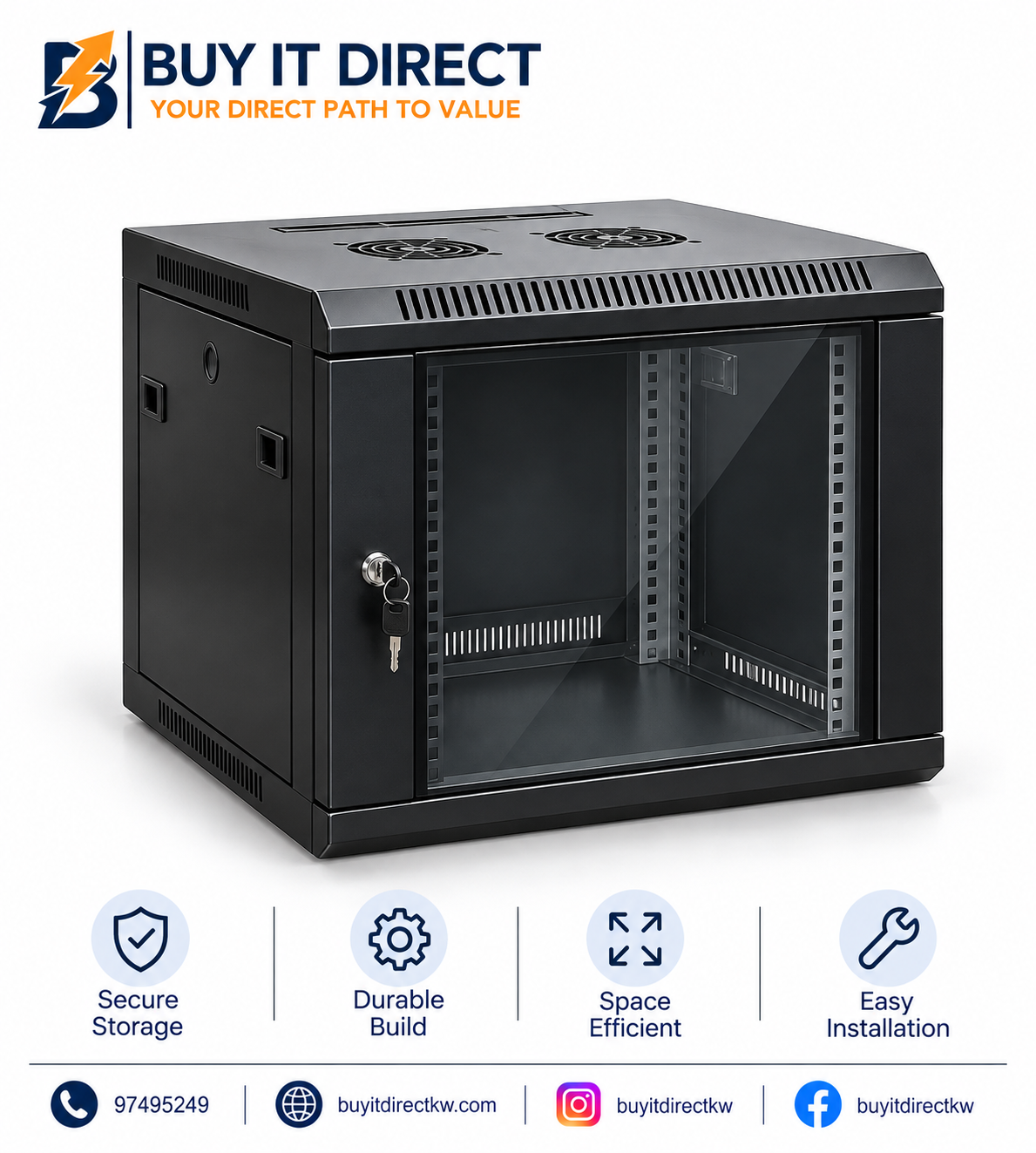 راك توتن 9U مقاس 600×800 مثبت على الحائط