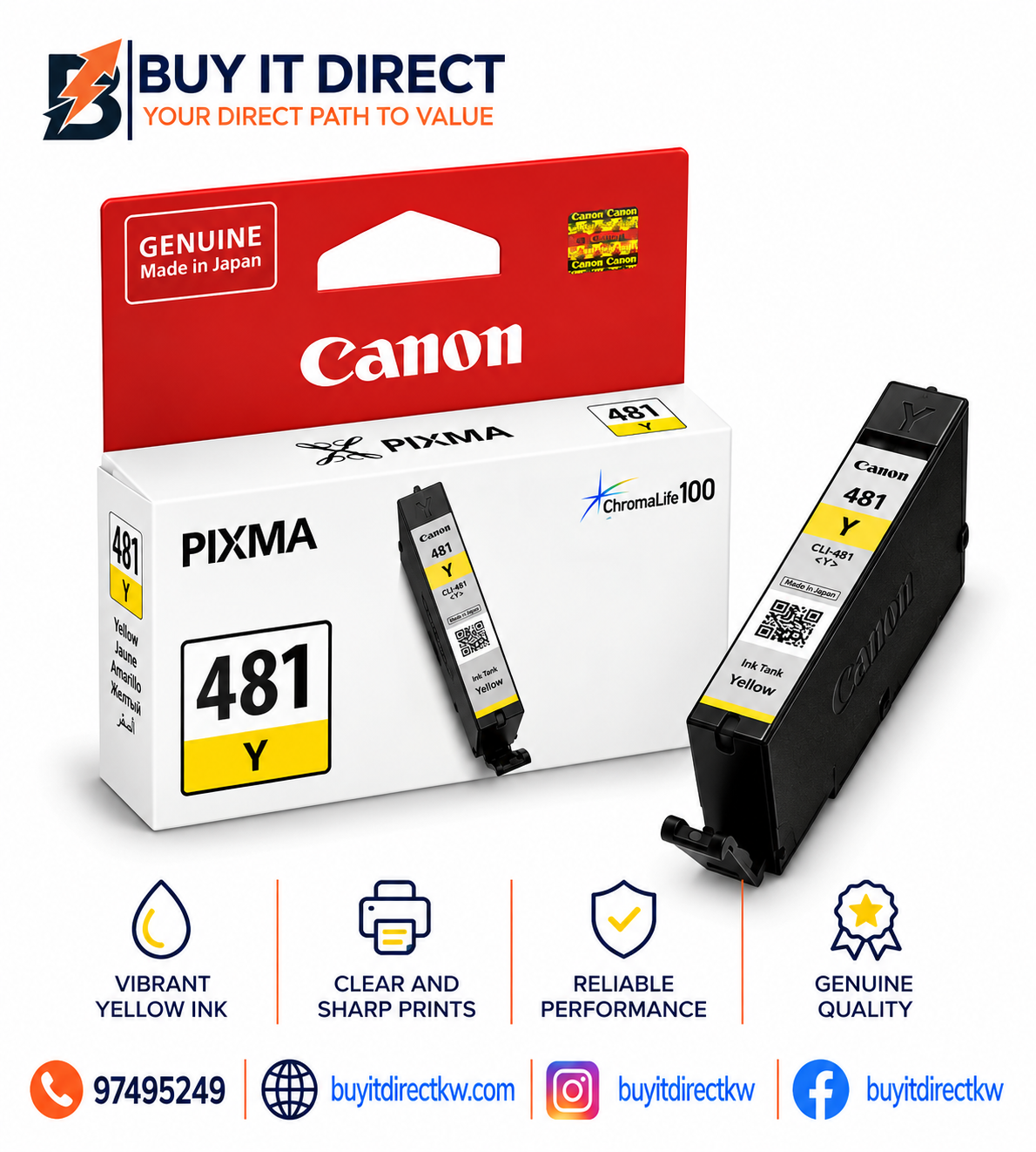 Canon Pixma 481 Yellow Ink Cartridge