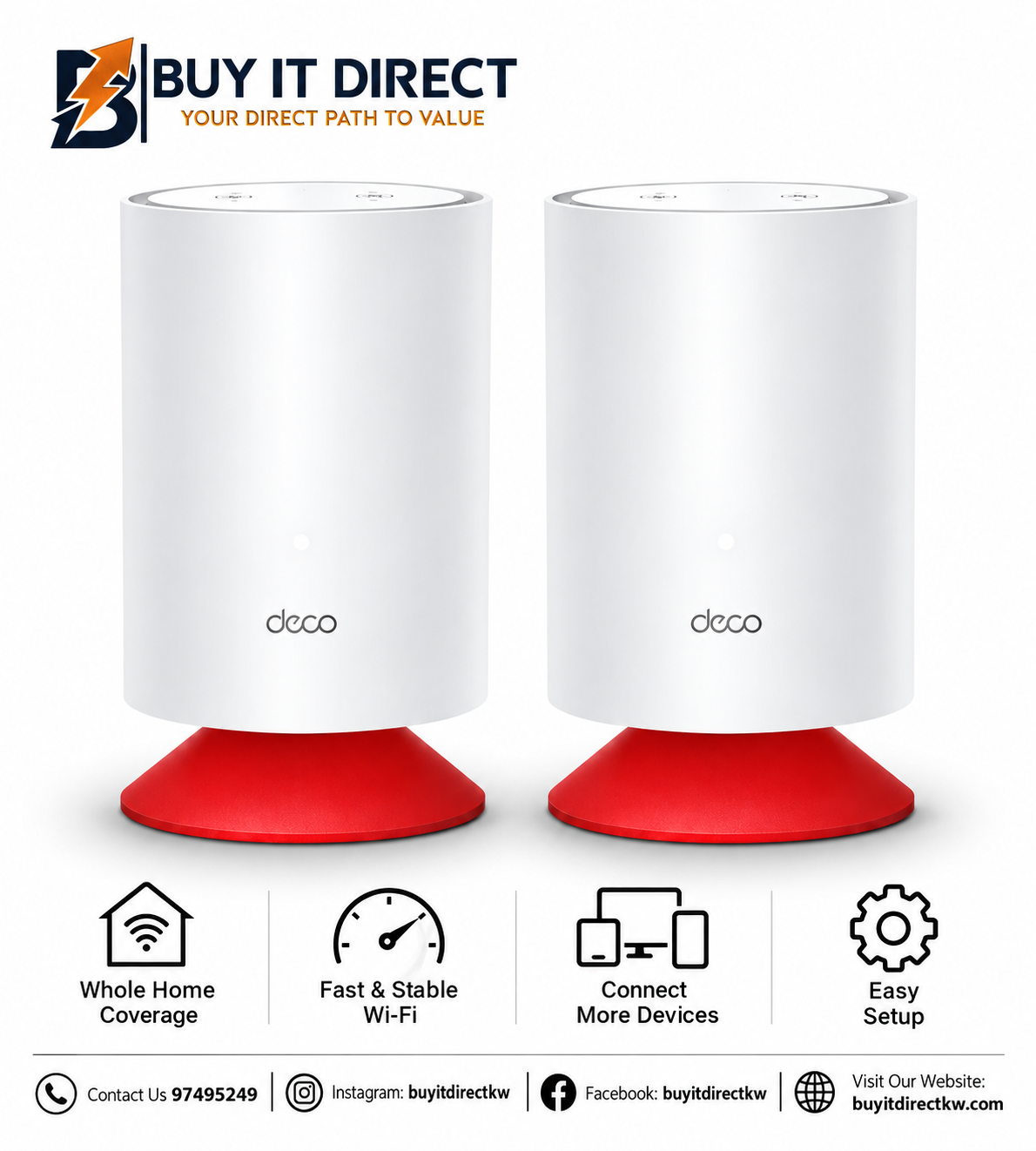 TP-Link Deco Voice X20 AX1800 Mesh Wi-Fi 6 System with Smart Speaker 2-Pack Deco Voice X20