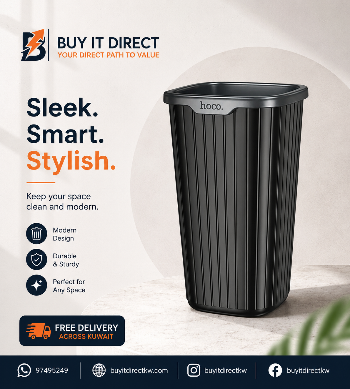 HOCO ZP12 Flash Can Small 800ml Car Trash Bin