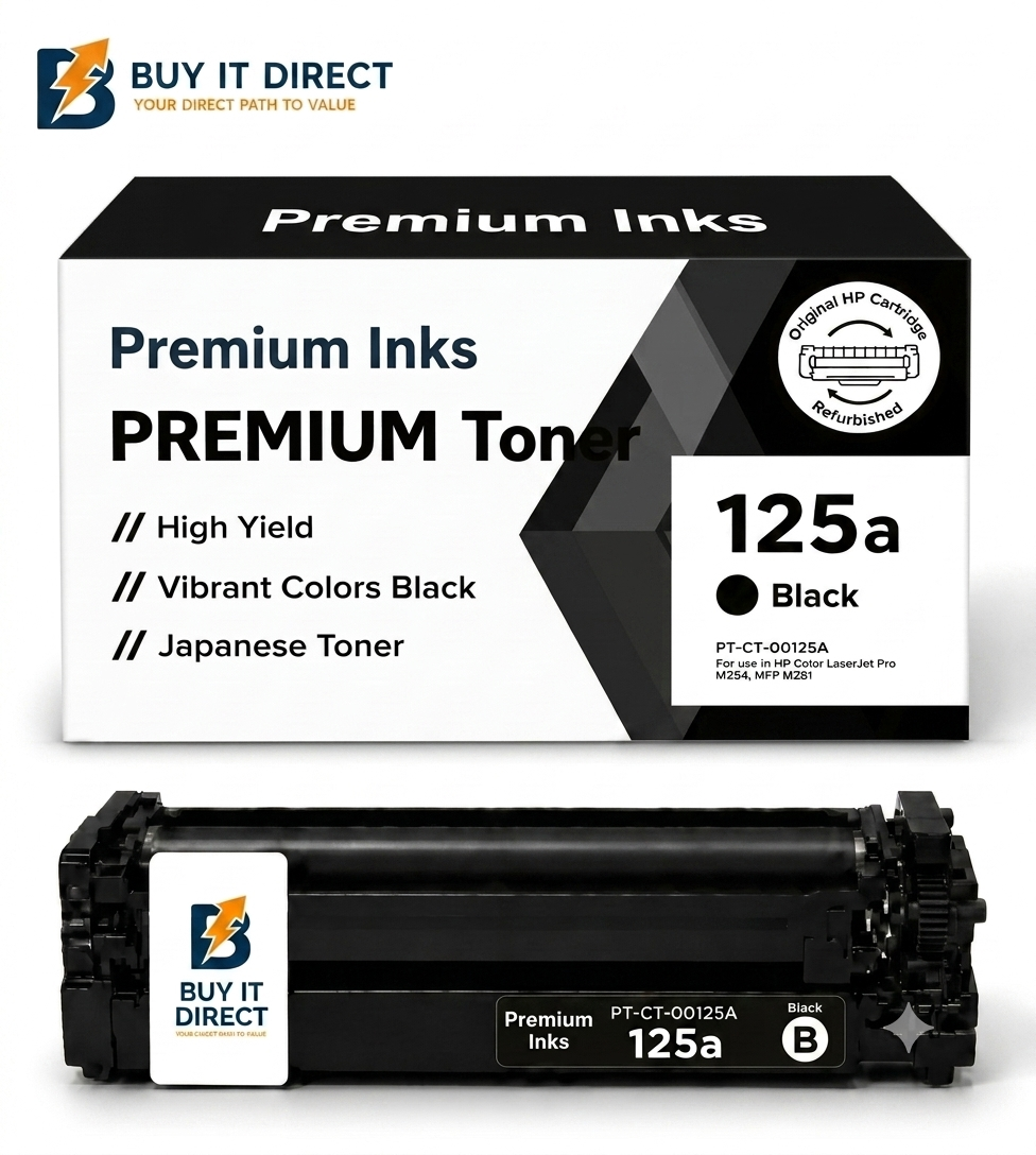 Premium 125A Black Compatible Toner Cartridge for HP LaserJet Printers