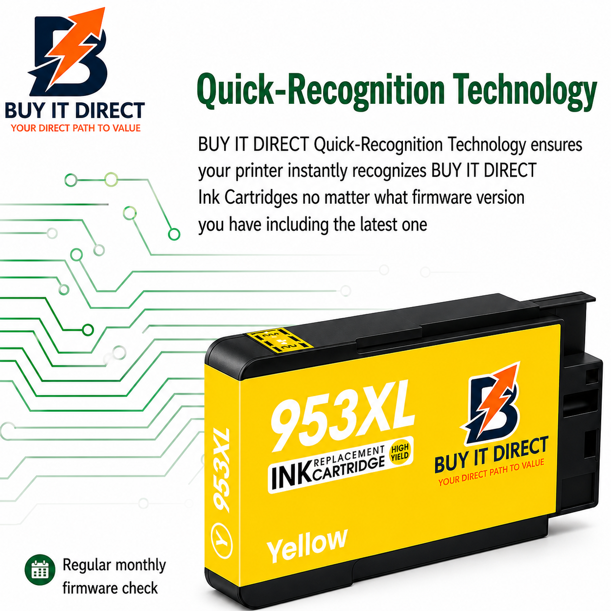 Premium 953XL Yellow Compatible Ink Cartridge for HP Printers