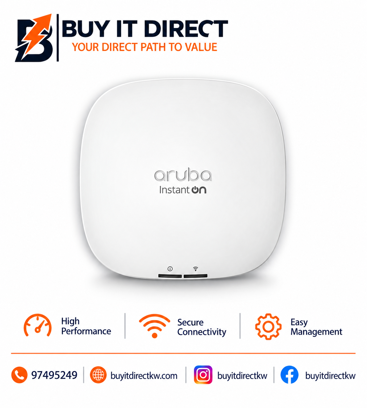 Aruba Instant On AP22 RW 2*2 Wi Fi 6 Indoor Access Point