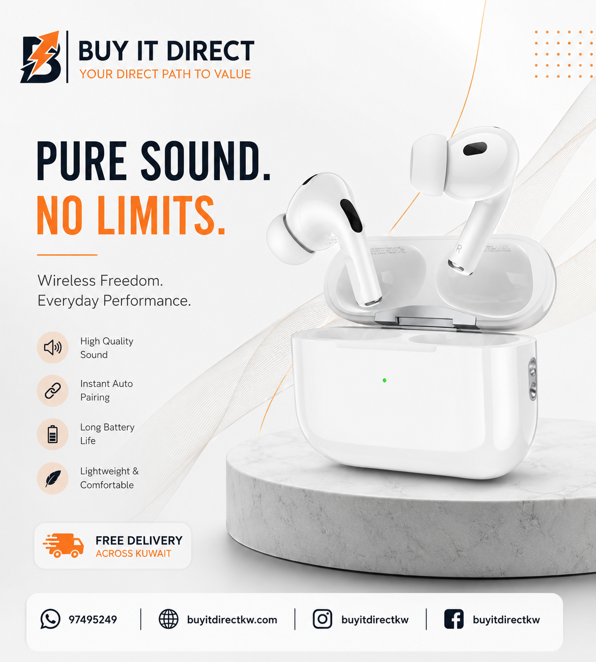 HOCO EW77 TWS In Ear Pro 2 Wireless Bluetooth Headphones