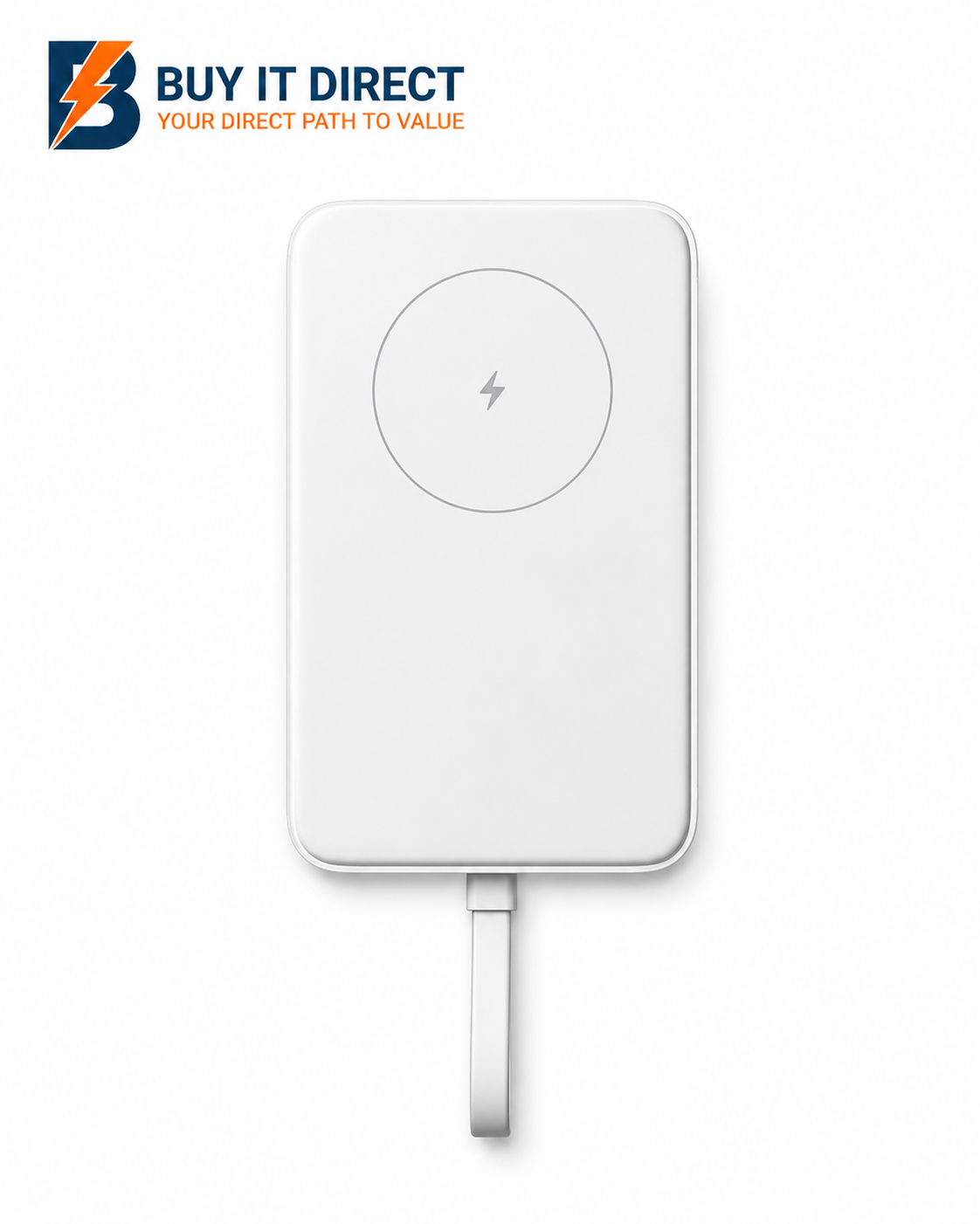 شاومي باور بانك مغناطيسي 10000 مللي أمبير 33 واط مع كابل USB C مدمج باللون الأبيض