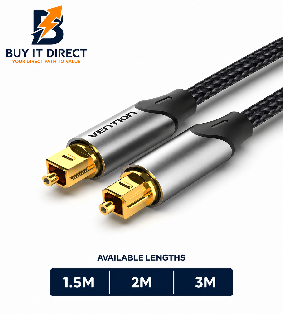 Optical Fiber Audio Cable Aluminum Alloy 2M Gray
