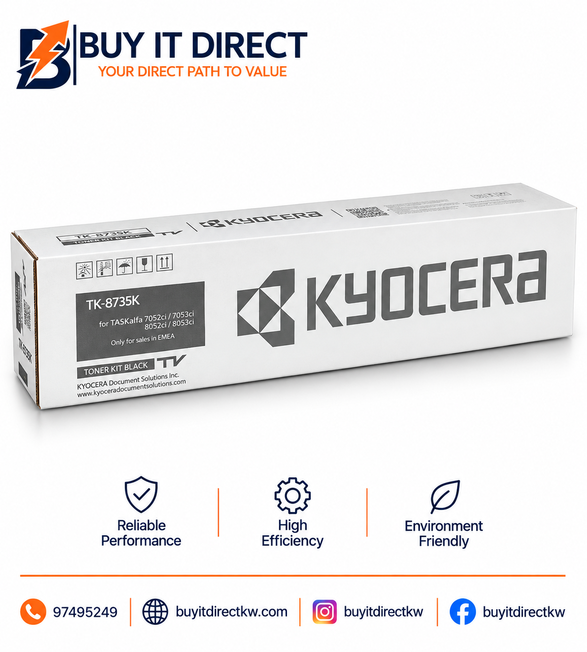 خرطوشة تونر أسود Kyocera TK8735K