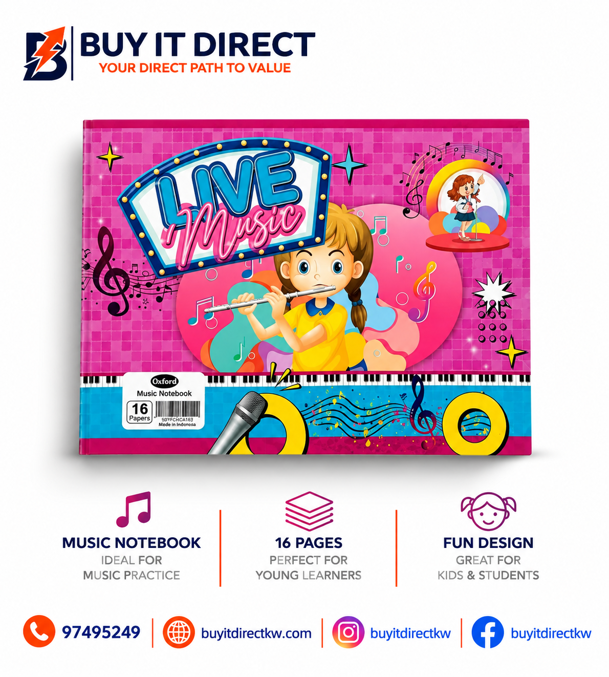 Music Book 70 GSM Live Music 16 Sheets