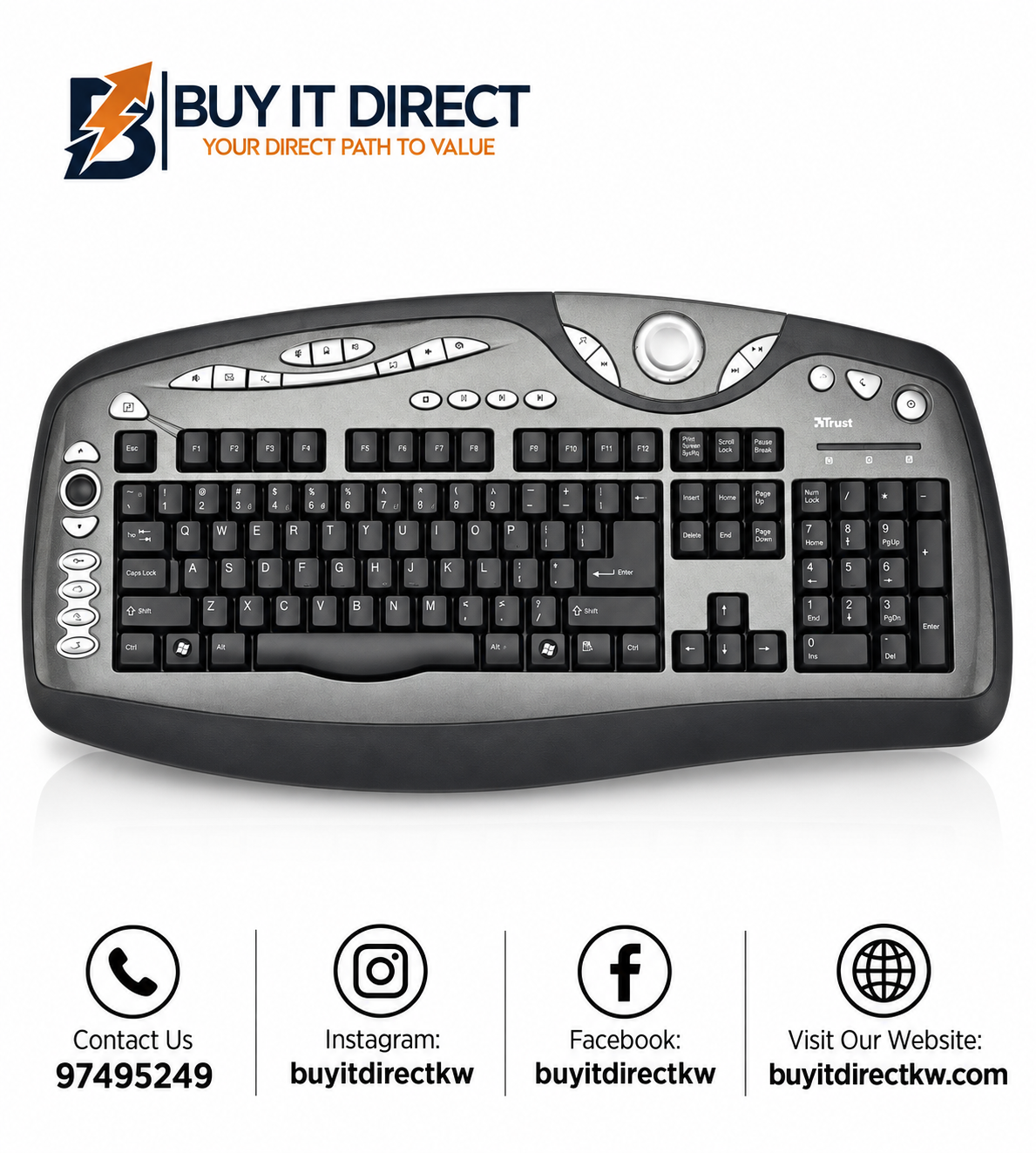 Trust KB-2200 Multimedia Scroll Keyboard English USB