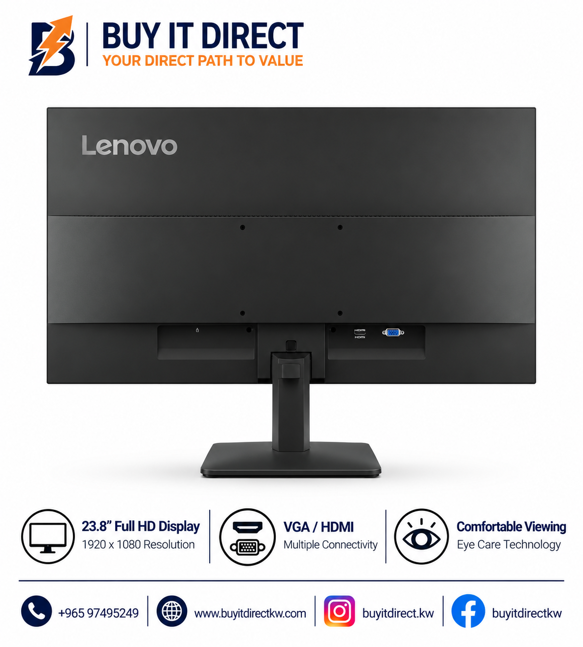 Lenovo S24-4e 23.8" Monitor - VGA / HDMI