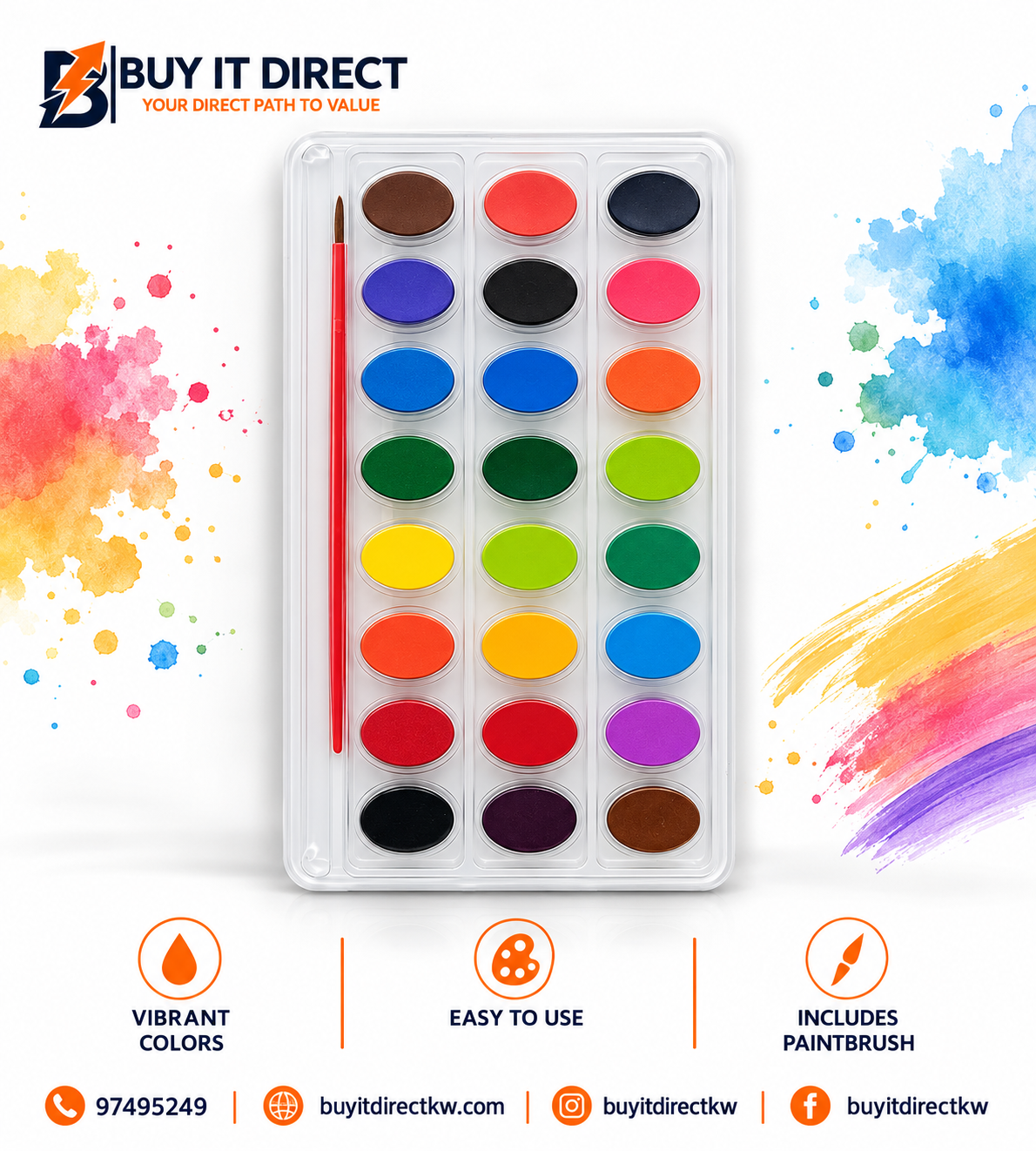 Crayola Washable Watercolours 24 ct with Brush