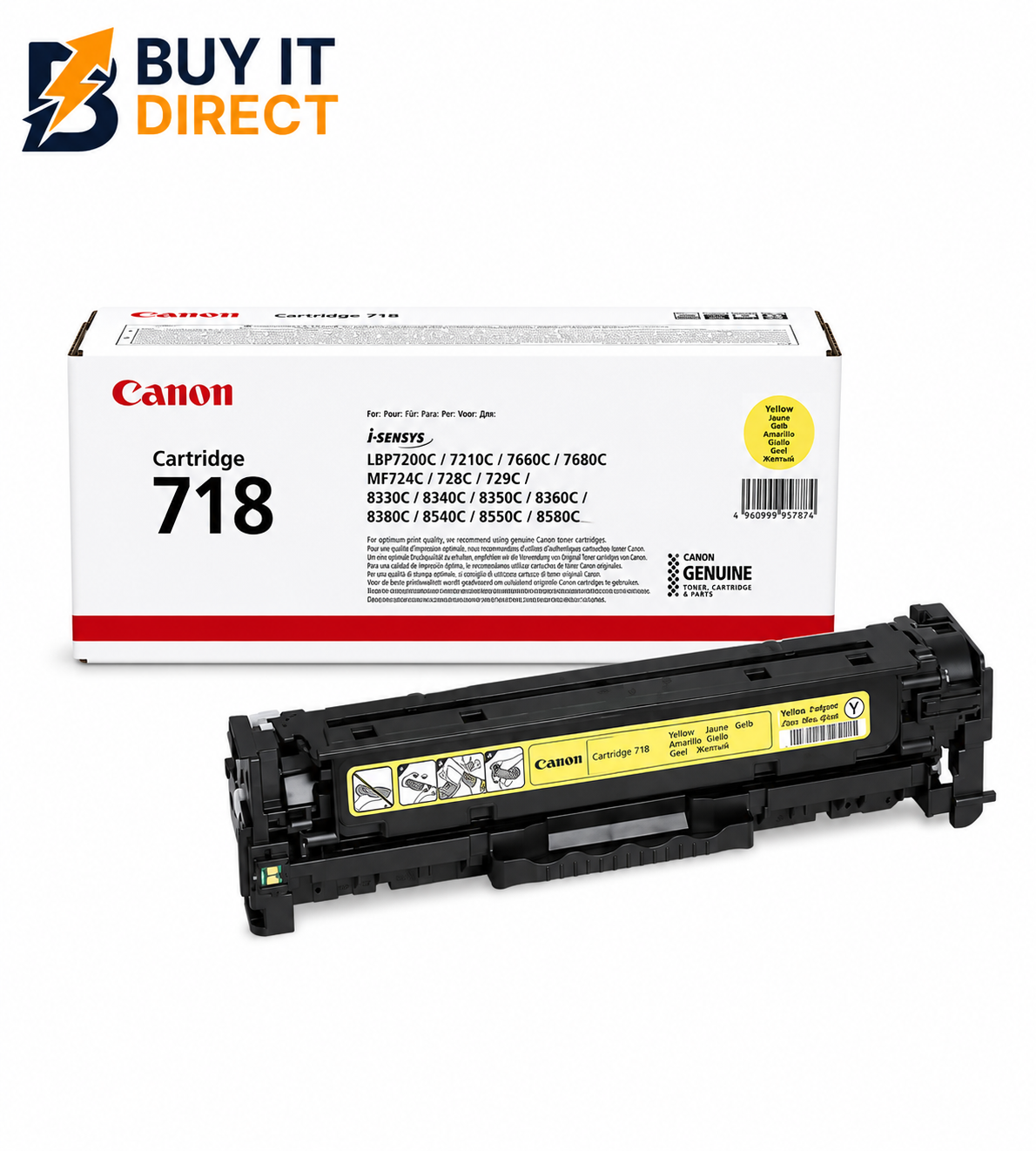 خرطوشة تونر Canon 718 الصفراء