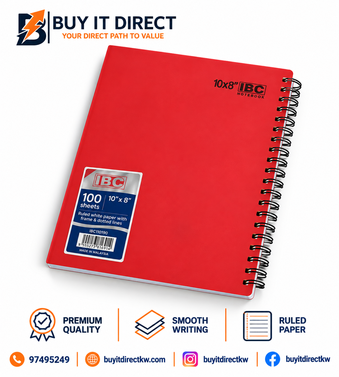 10x8 Notebook 100 Sheets