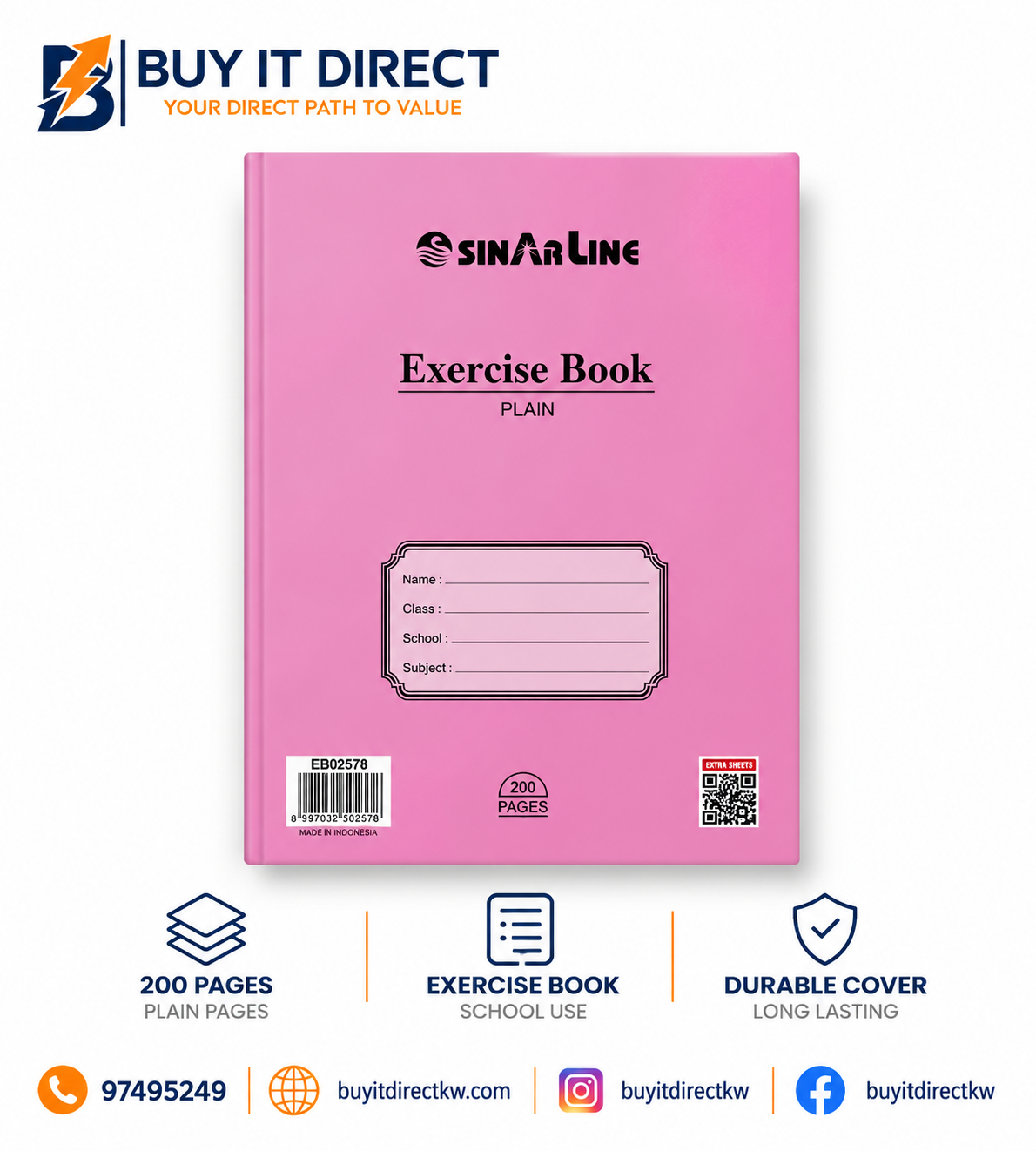 Exercise Book Plain 100 Pages