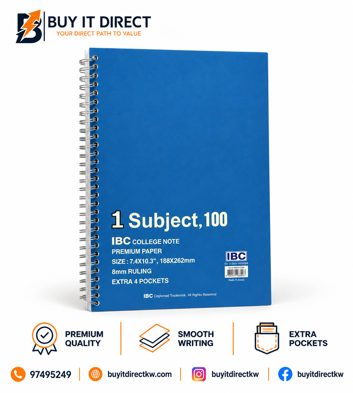 1 Subject 100 NoteBook Blue