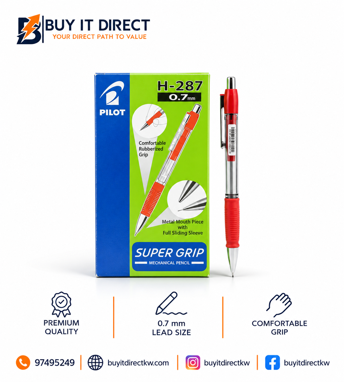 Pilot Mechanical Pencils H-287 0.7mm 12 Pieces