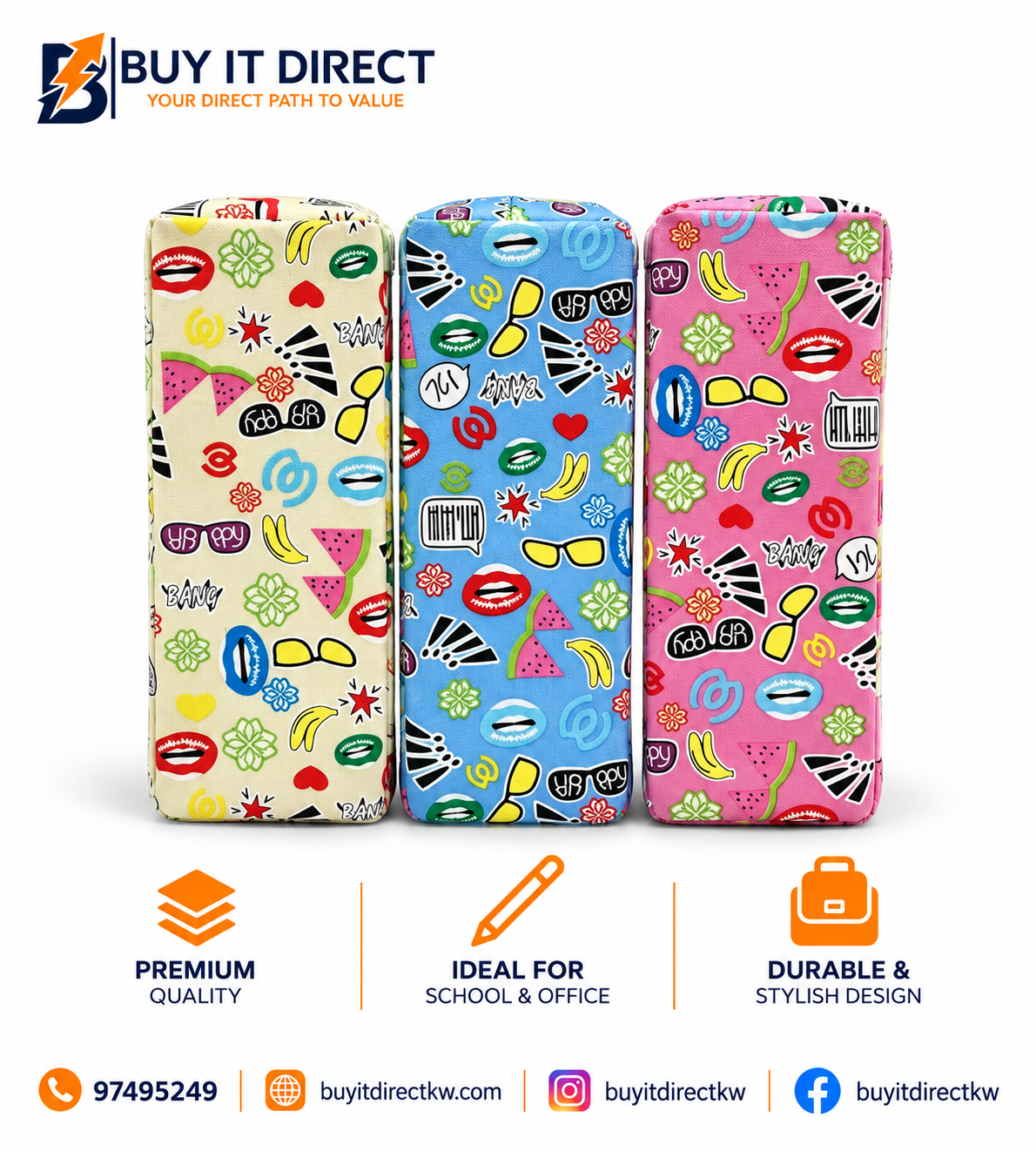 Pencil Case Summer Doodles Design