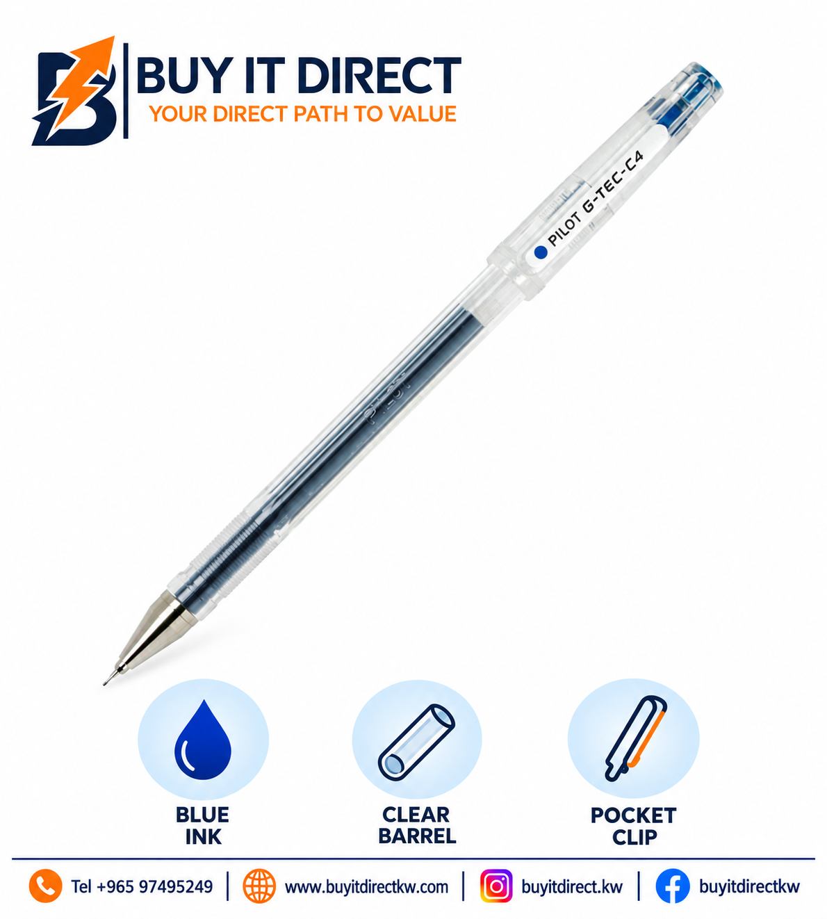 قلم Pilot G-TEC-C4 أزرق