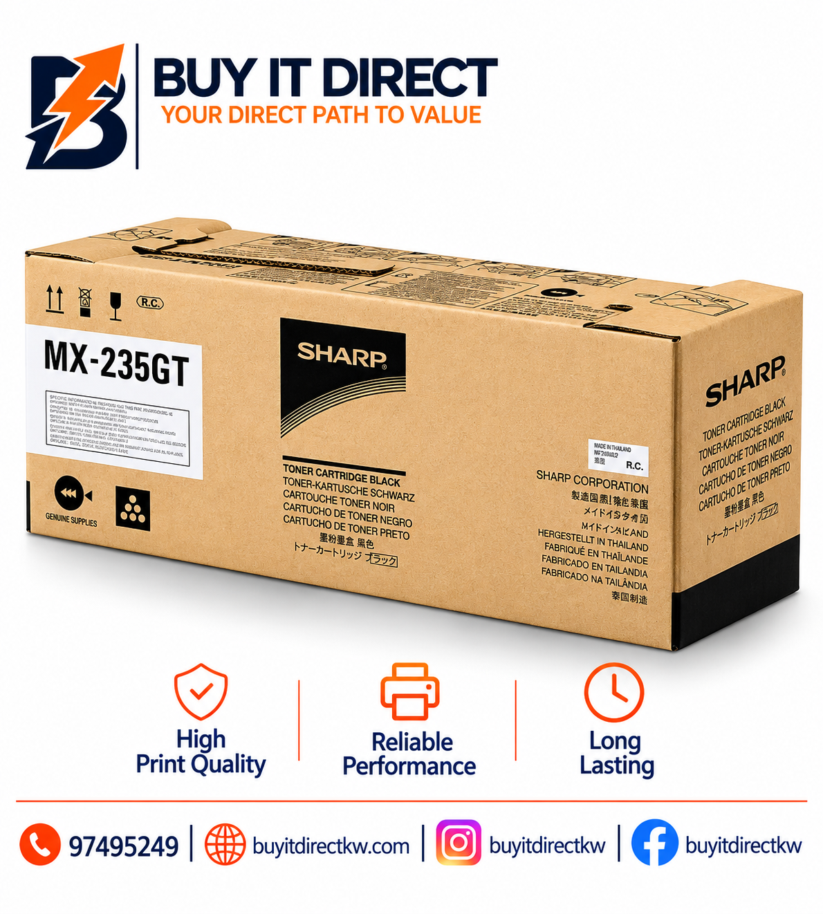 خرطوشة تونر أسود أصلية Sharp MX-235GT